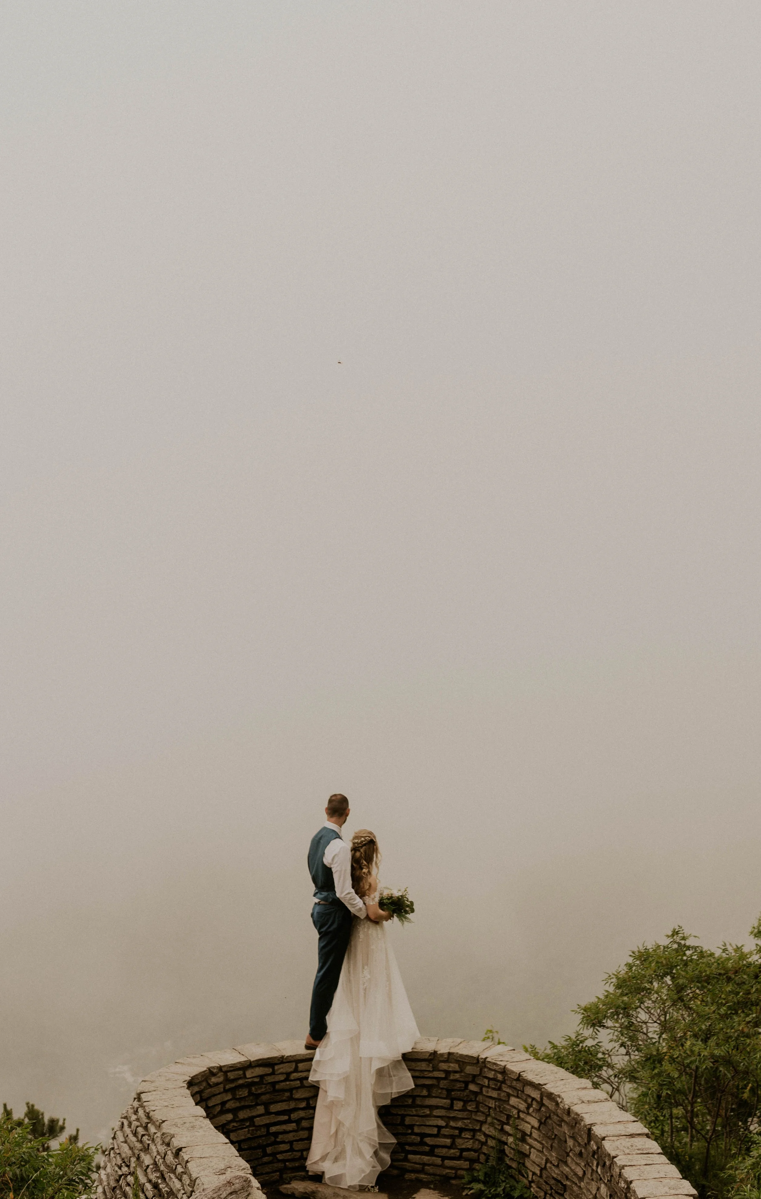 Documentary elopement photography at Wiseman’s View in North Carolina