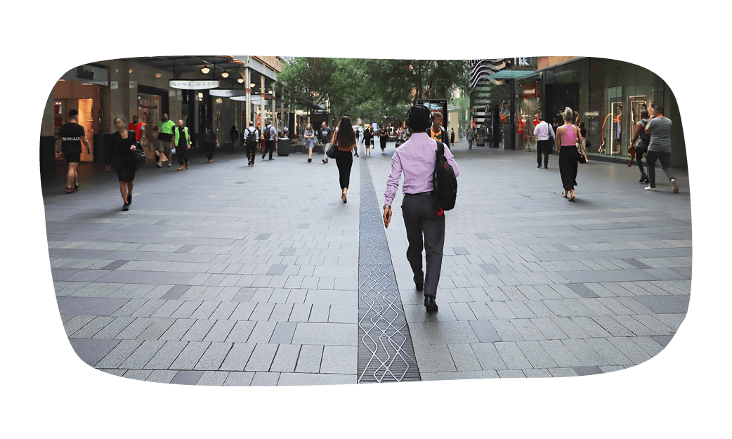 Pedestrians walking in Australia
