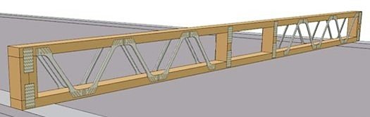 Lattice beams with timber chords and posi-struts