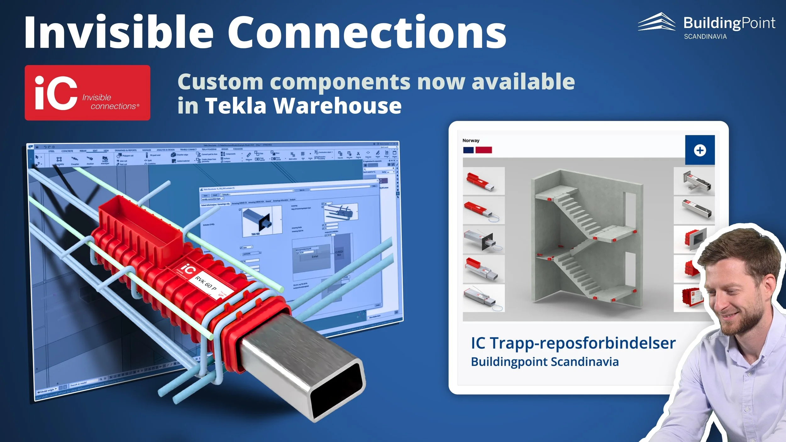 Custom components for Invisible Connections available in Tekla Warehouse