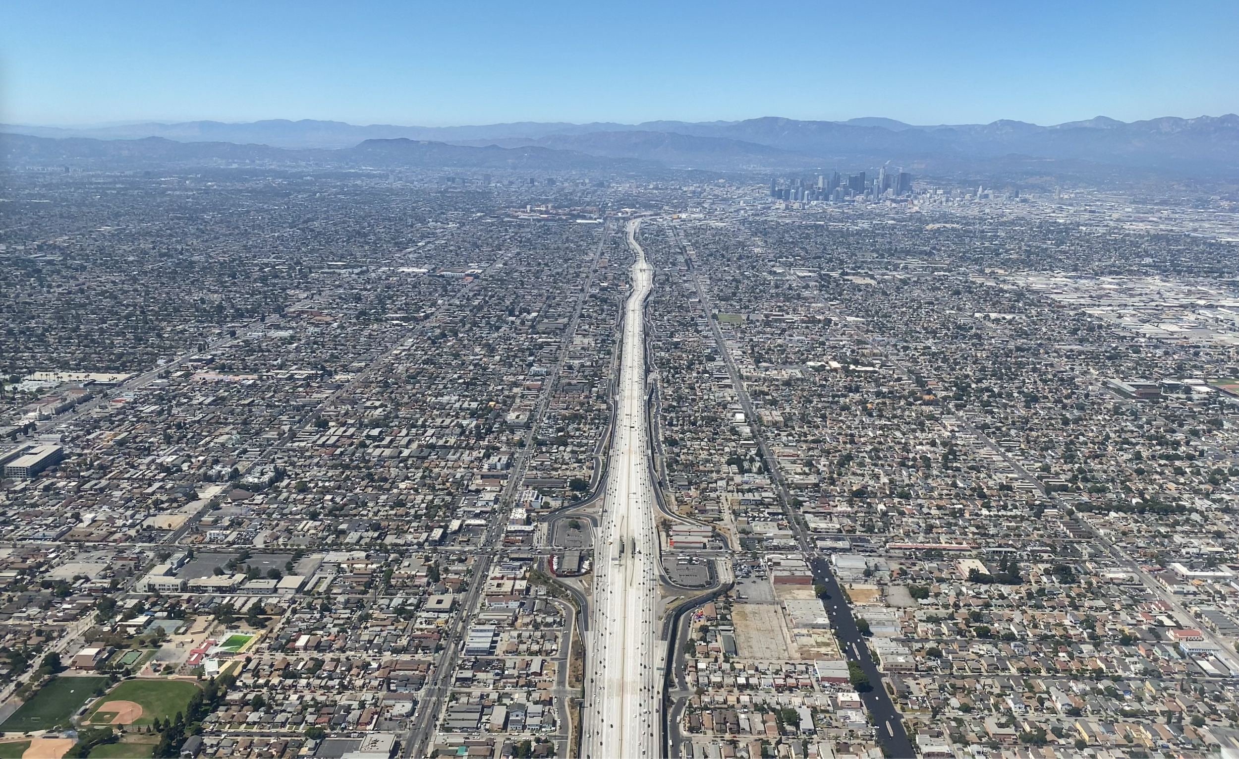 5. Off-ramp: Northbound view of The 110 Freeway, photographed on a startlingly clear flight back home