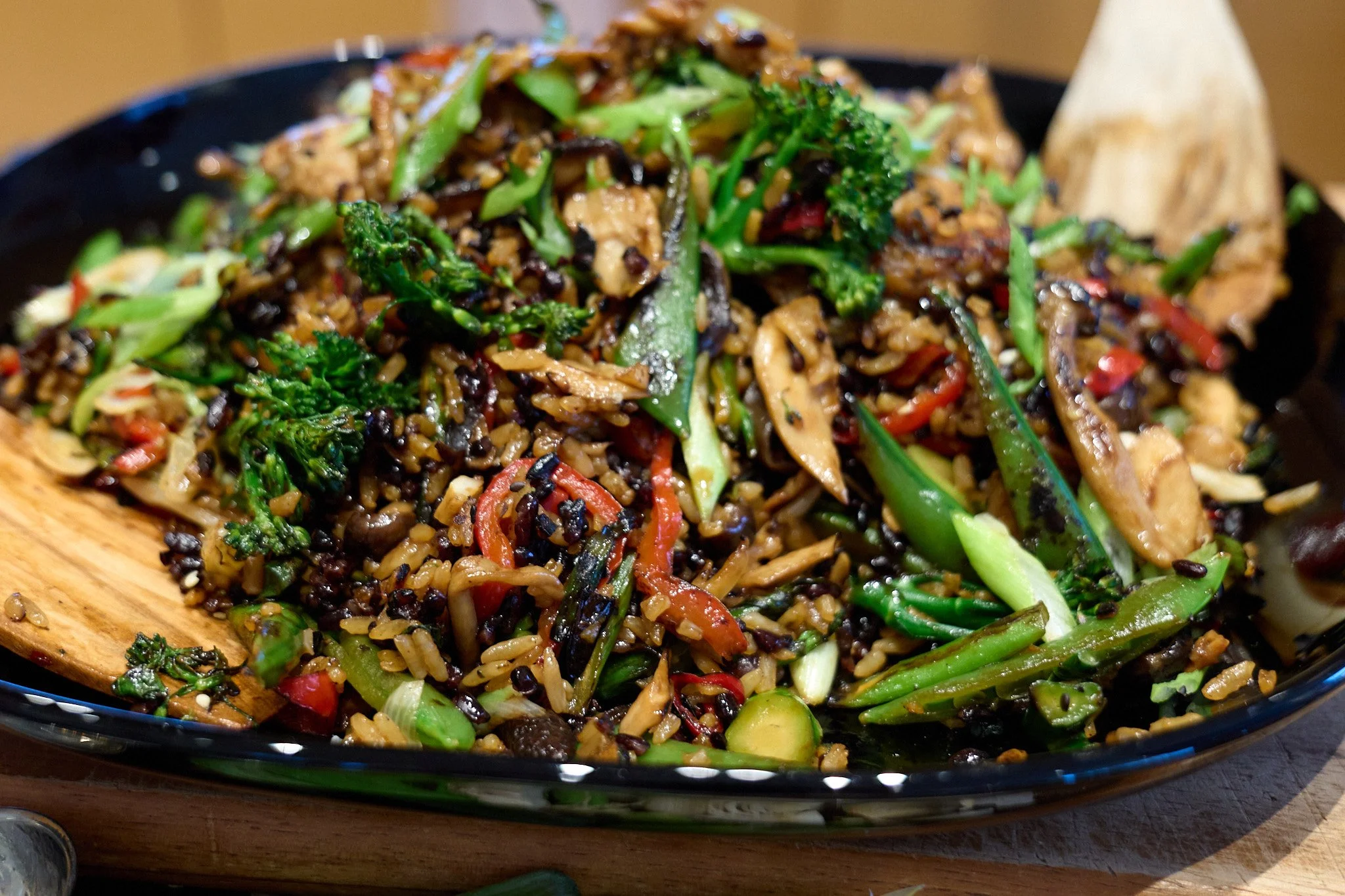 A Longevity Diet Recipe: Stir-Fried Forbidden Rice with Medicinal Mushrooms  Chinese Vegetables
