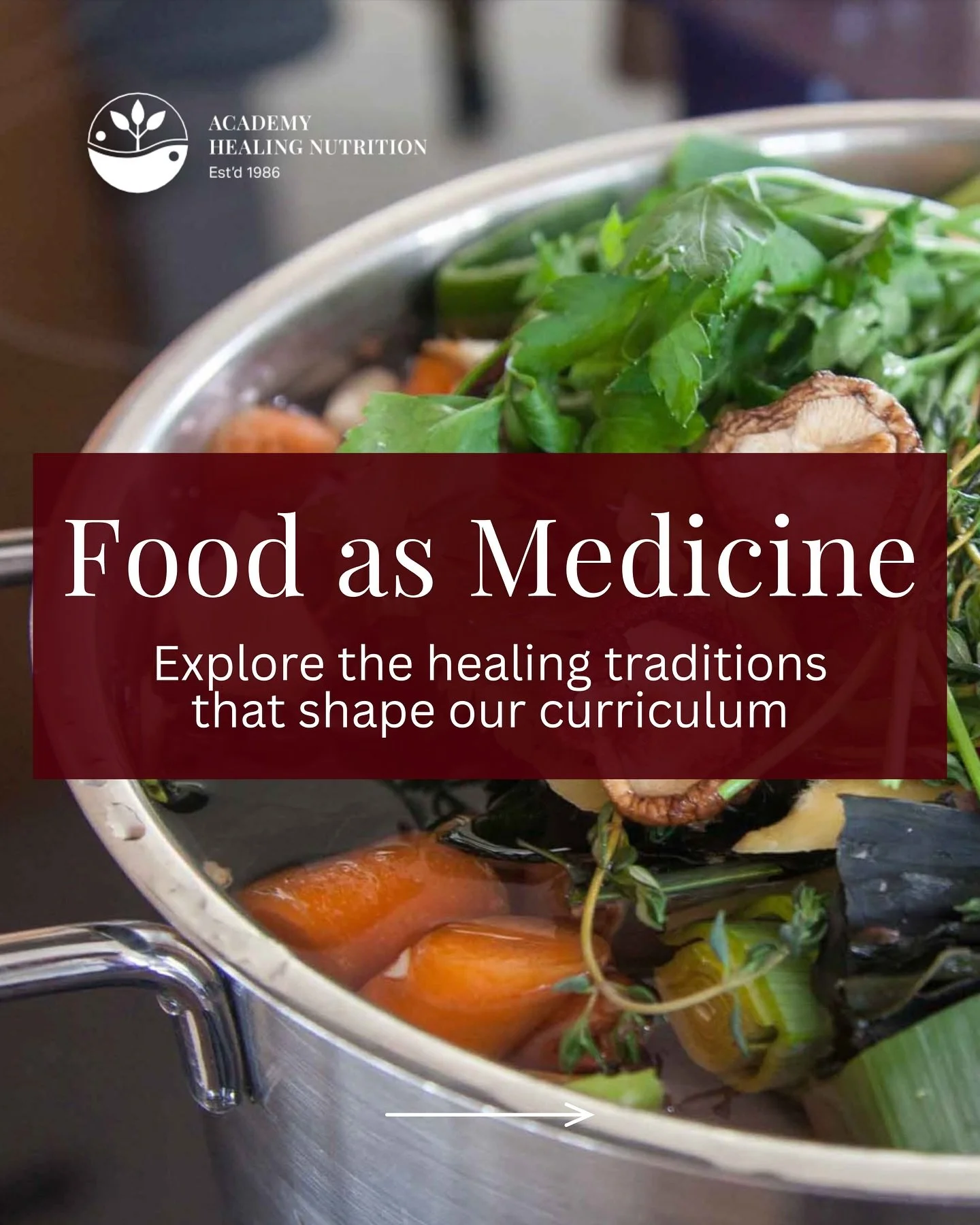 🌿 Food as Medicine isn&rsquo;t just a philosophy&mdash;it&rsquo;s a practice rooted in ancient wisdom and modern science.

Swipe to explore the healing traditions we integrate in our comprehensive curriculum ➡️

For nearly 40 years, we&rsquo;ve been