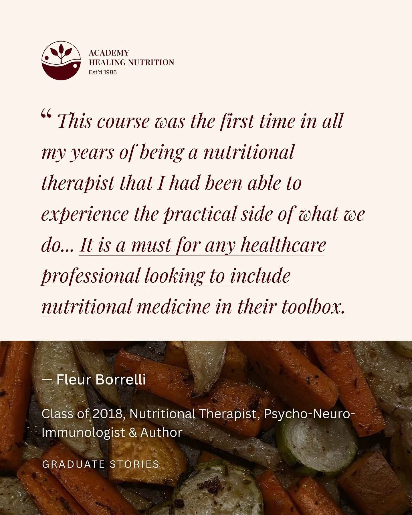 🍂Meet Fleur Borrelli, Class of 2018
Co-author of the bestselling &lsquo;The In-Sync Diet&rsquo; with actress @glynisbarber, Fleur is now a leading Nutritional Therapist and Psycho-Neuro-Immunologist transforming lives in London.

Fleur specializes i