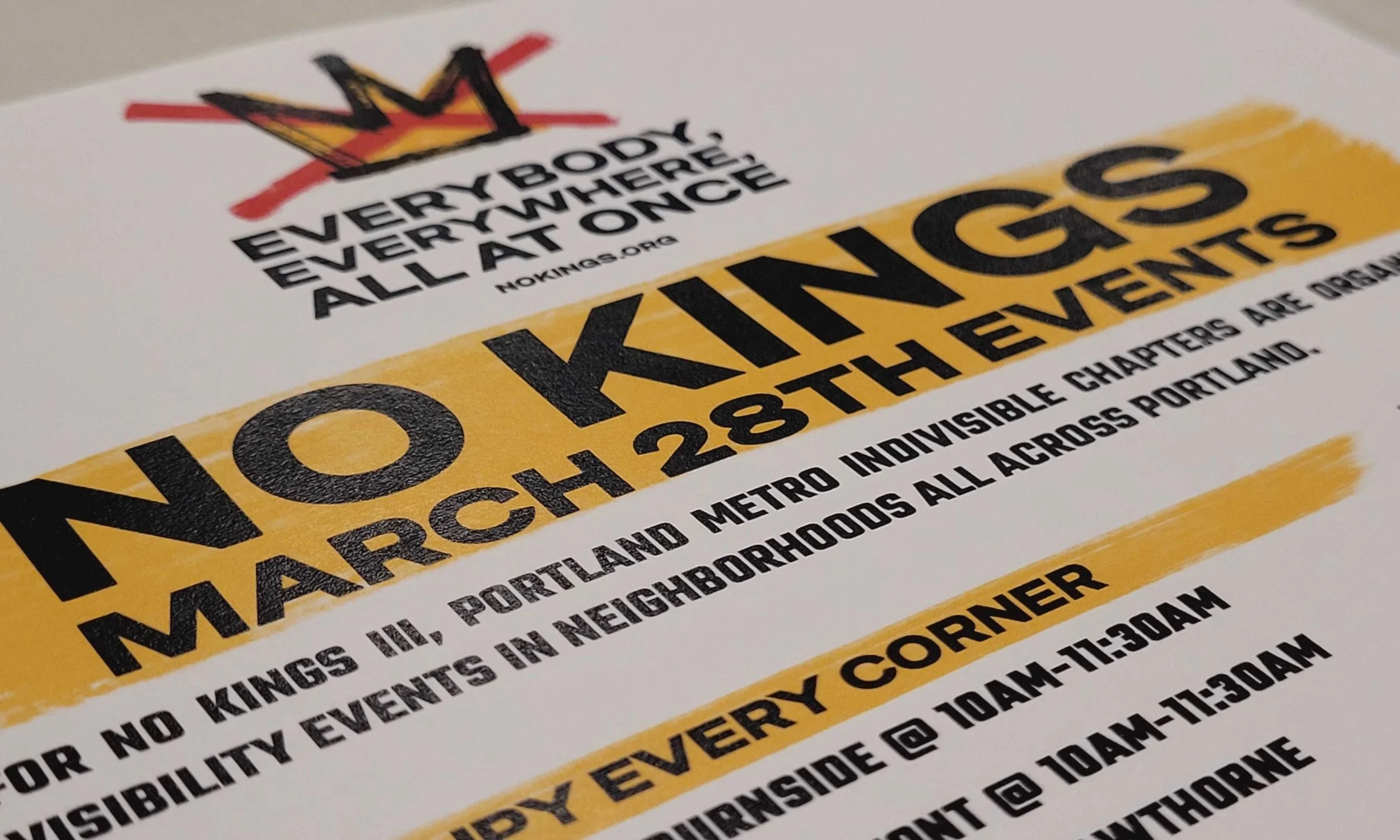 Print &amp; Post Flyers for No Kings III
