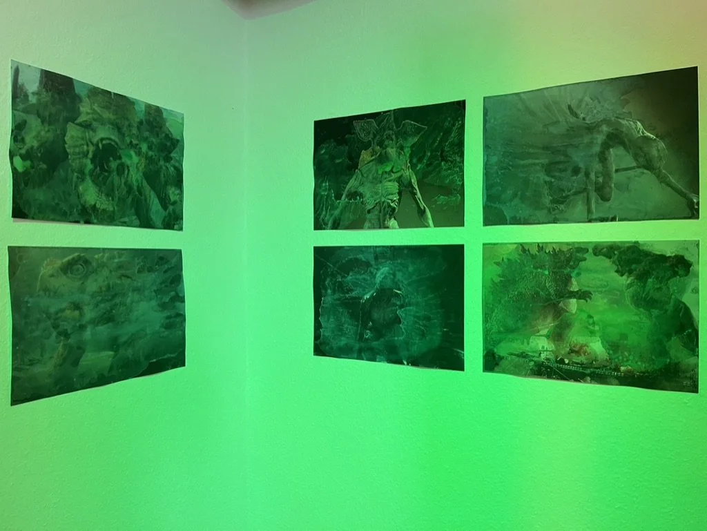 Übermalte Monster 2023, Acryl auf Print, Unikate