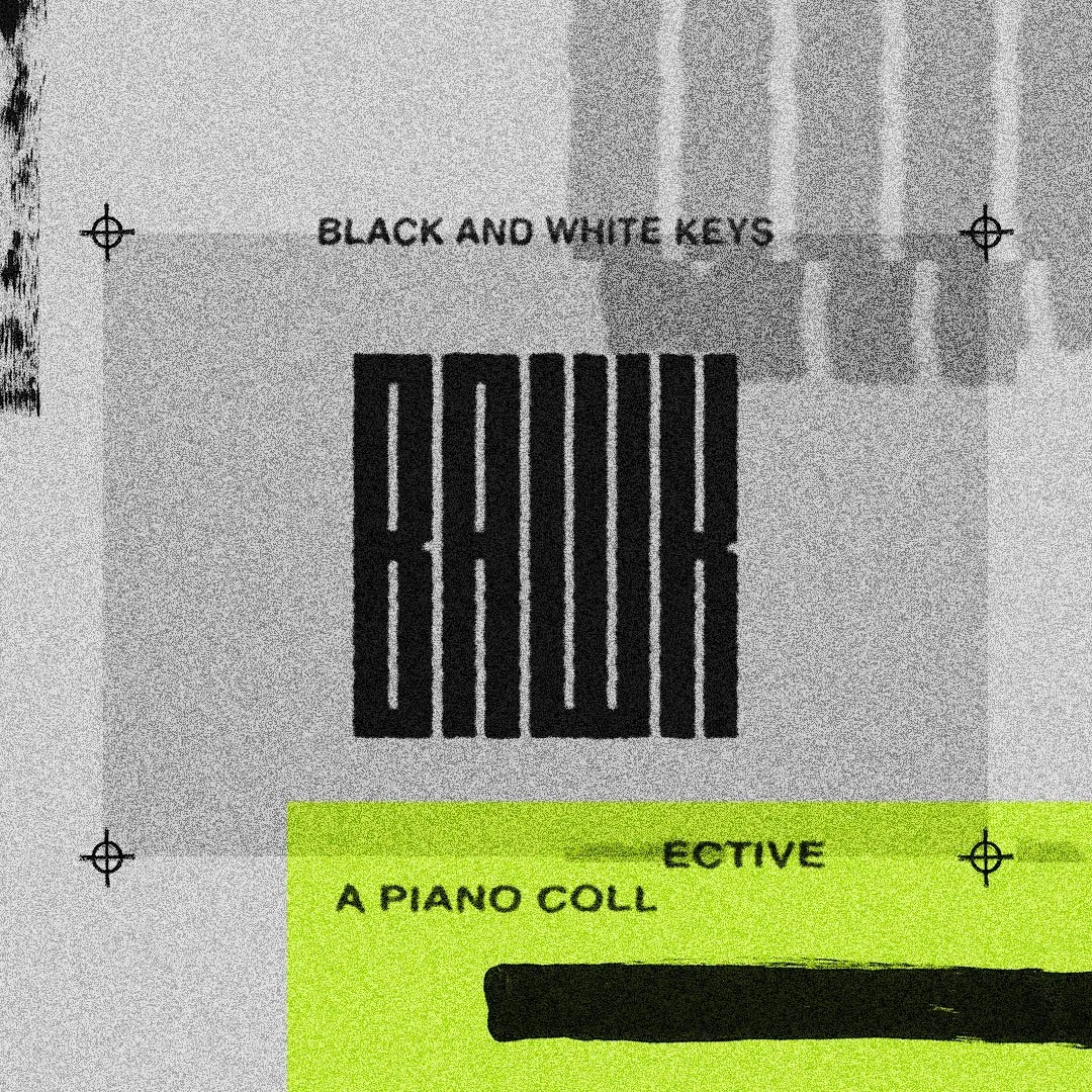 A barcode with text above reading "Black and White Keys" and a highlighted section below with the text "A PIANO COLL" and part of a black rectangular key visible.