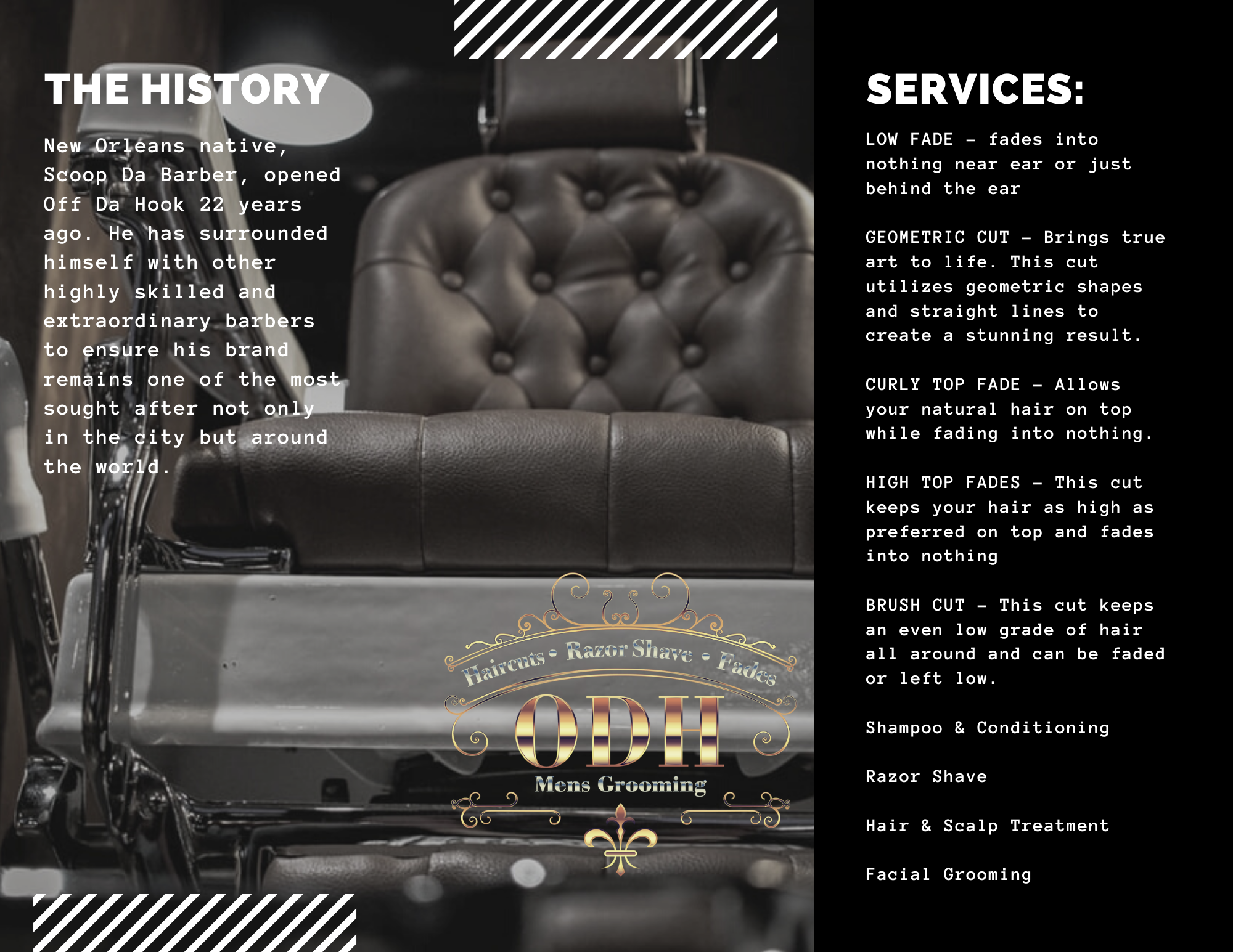 Black and White Beatnik Art Exhibit Modern Creative Tri-fold Brochure.png