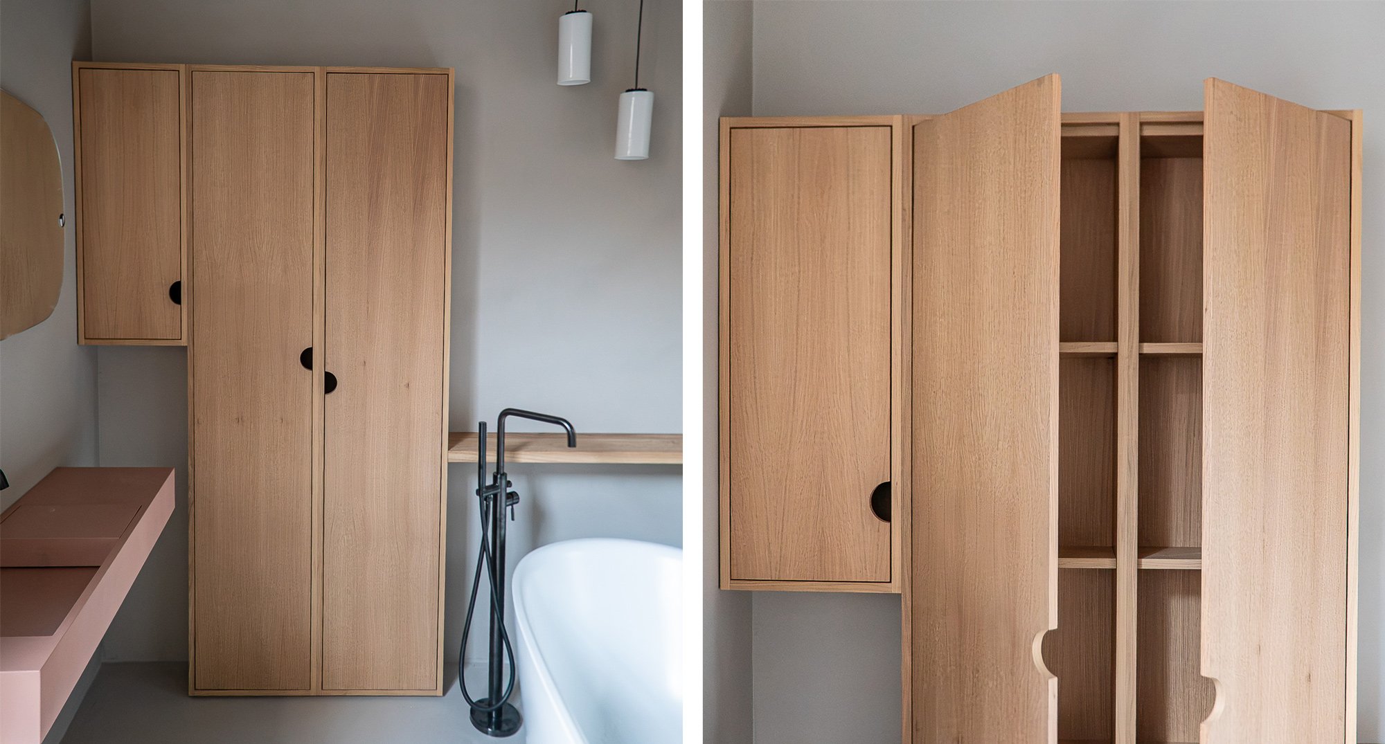 Bathroom bespoke cabinet joinery, London
