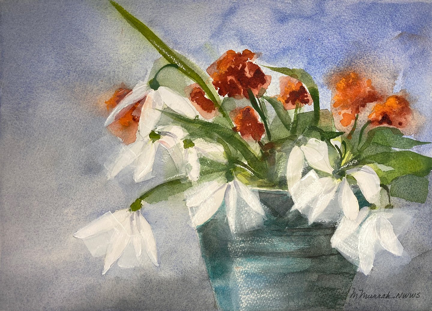 Orange and White