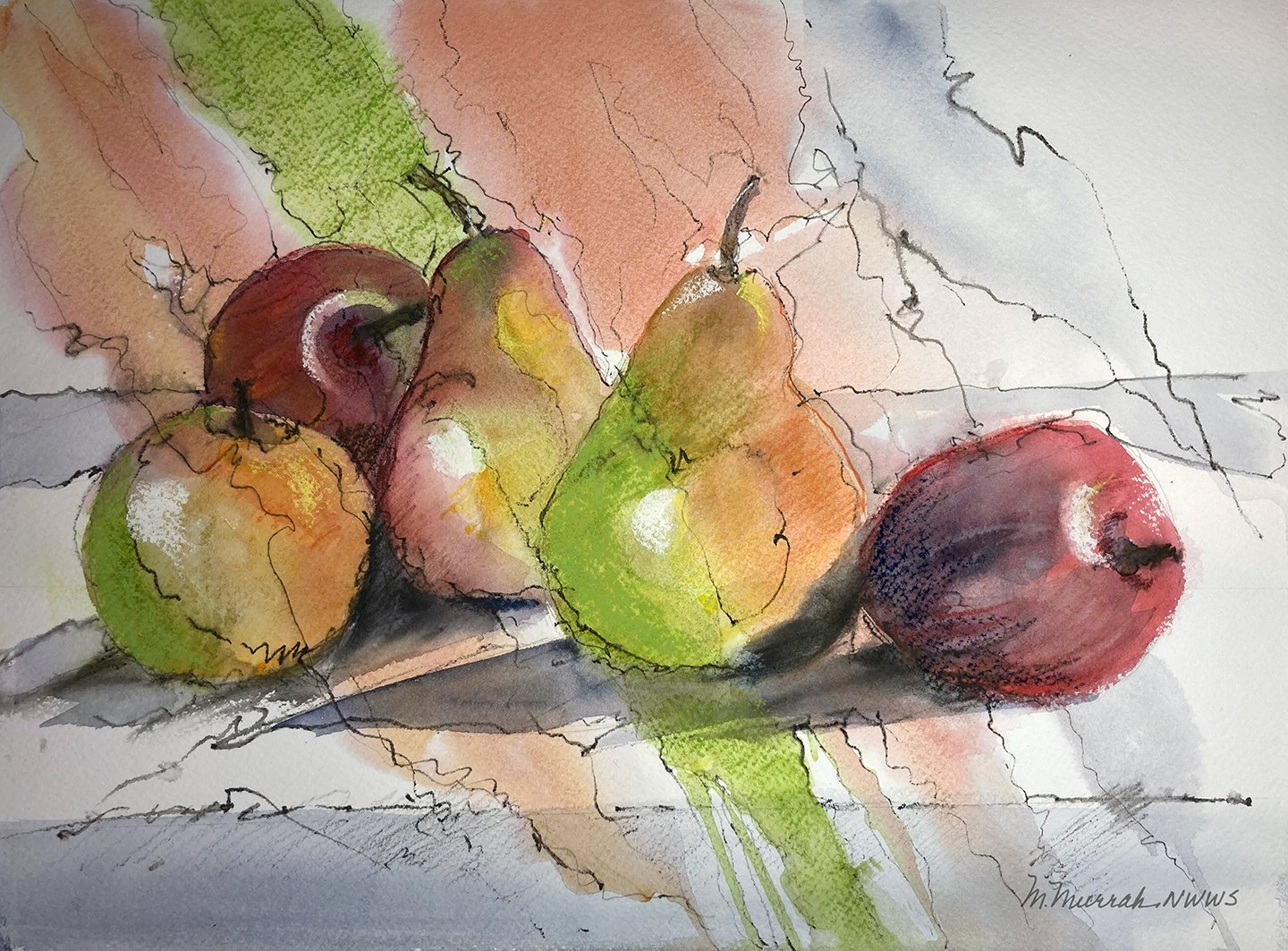 Mixed Media Fruit 1