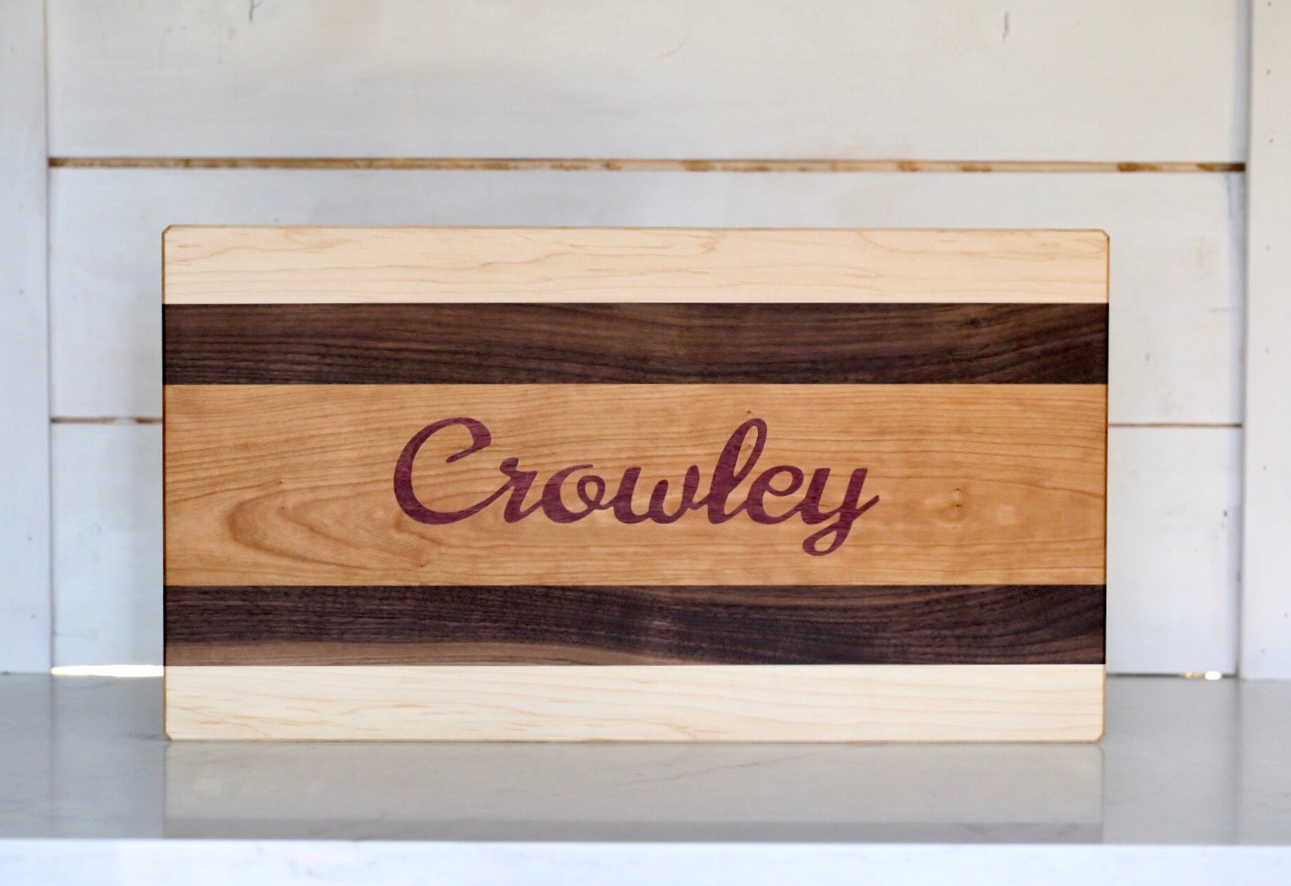 Serving Board with Last Name Inlay 