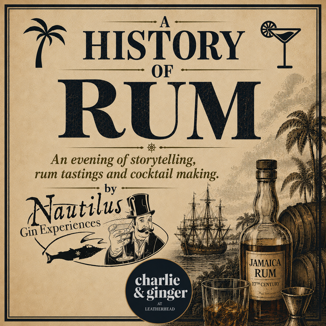Rum Tasting and Barbecue  at Charlie & Ginger, Leatherhead - 17 October 2026