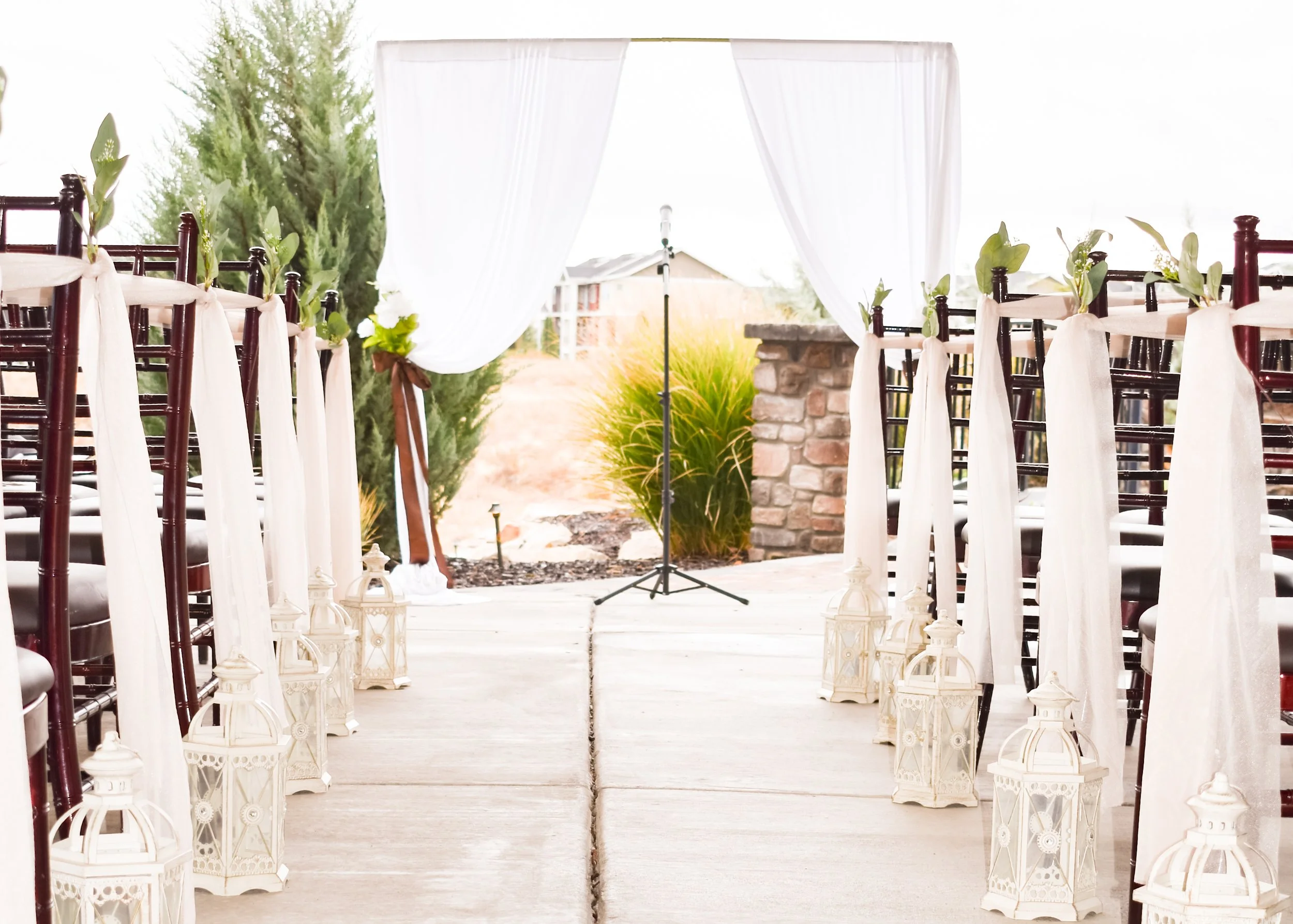 Wedding Aisle chairs and podium