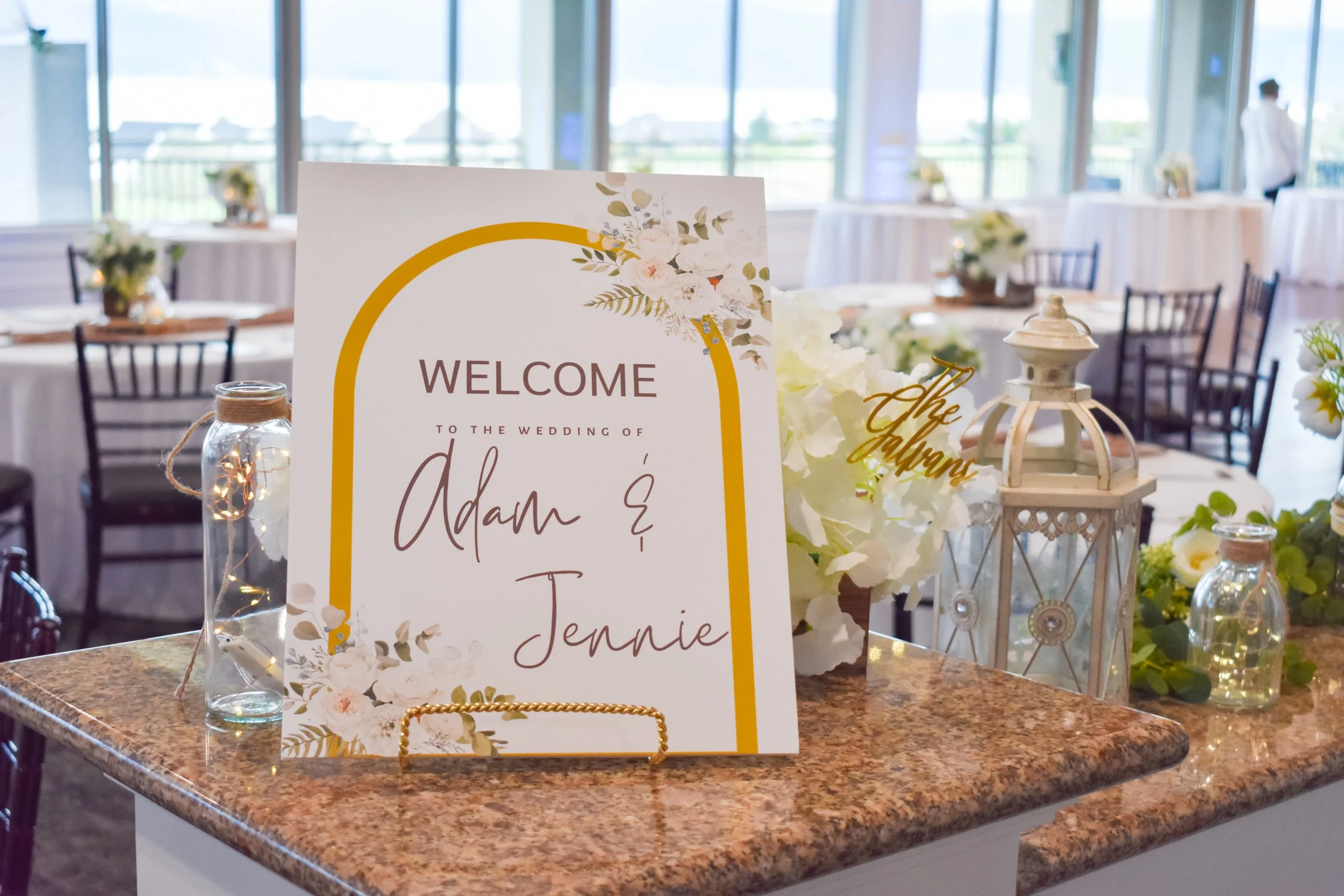 Welcome sign at wedding, northern Utah Wedding Planner