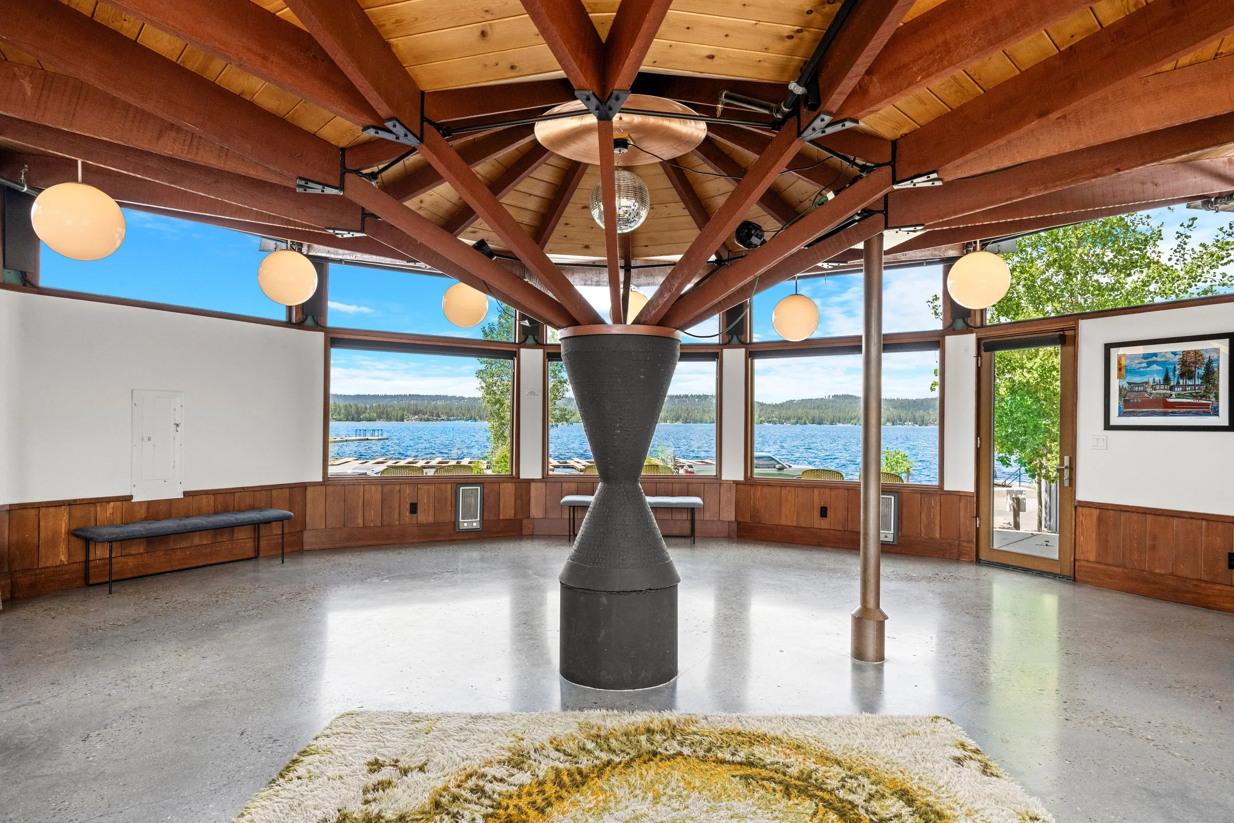 Grant entry of the Glass House on the shore of Lake Payette in McCall Idaho