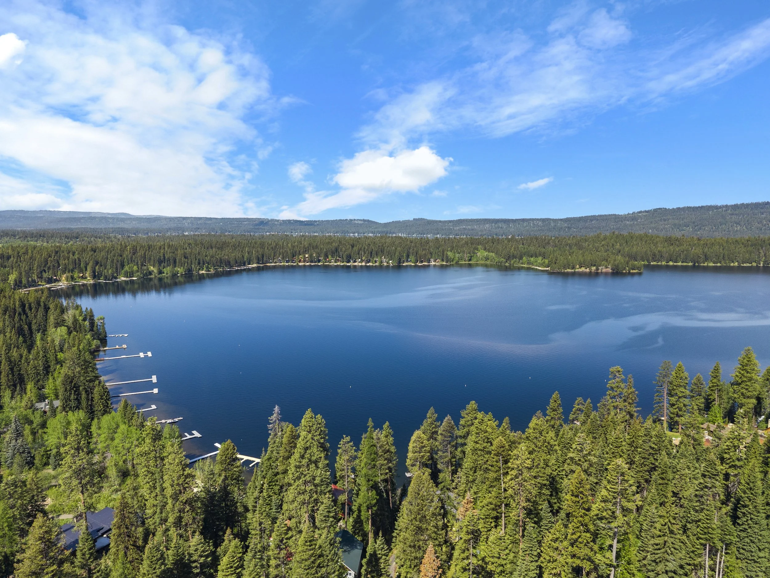 Aerial view of Lake Payette in McCall Idaho