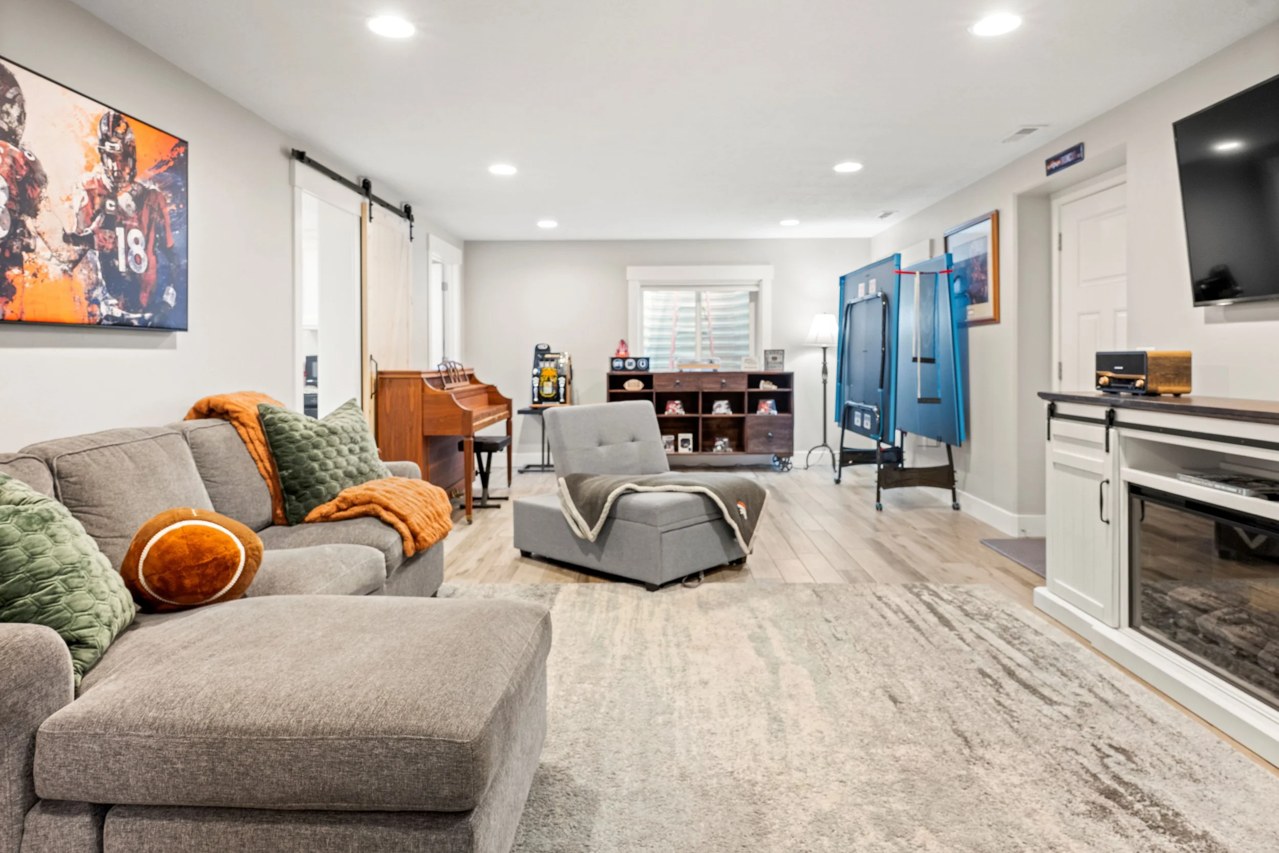 Cozy basement game room