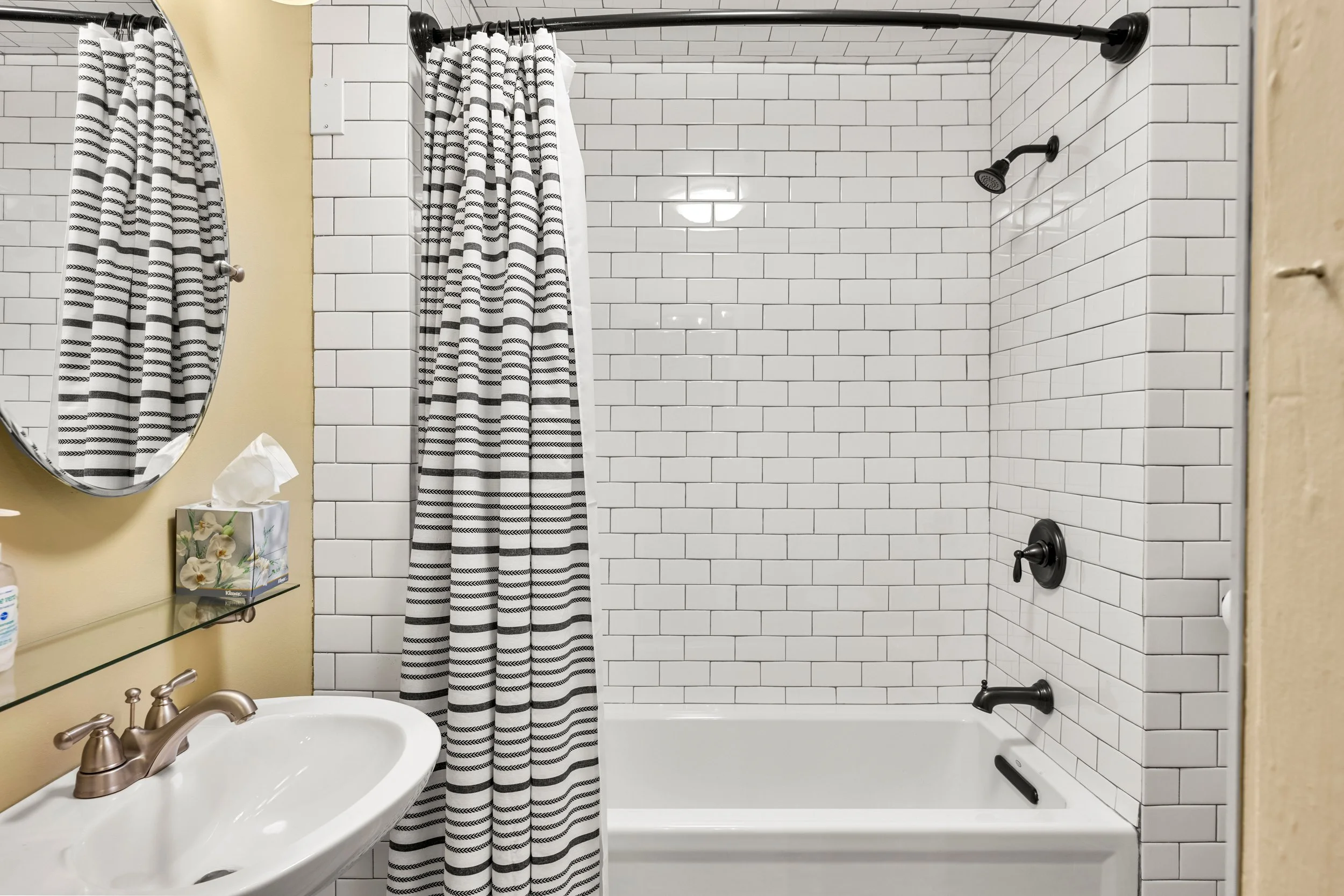 Modern bathroom update in historical inn