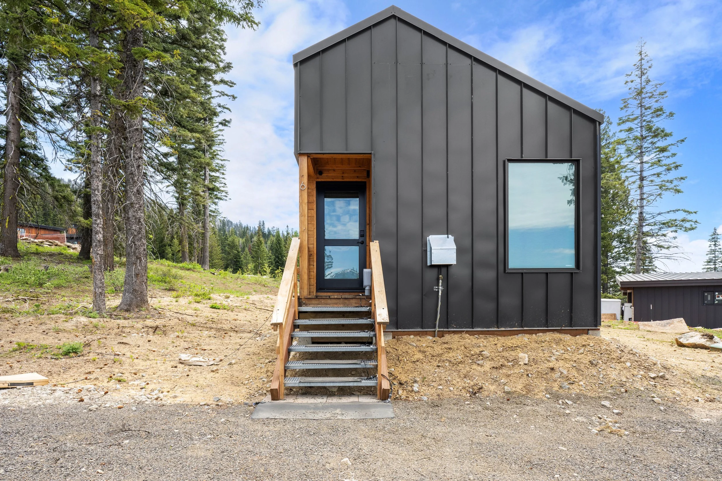 Tiny home front facade in Brundage near McCall Idaho