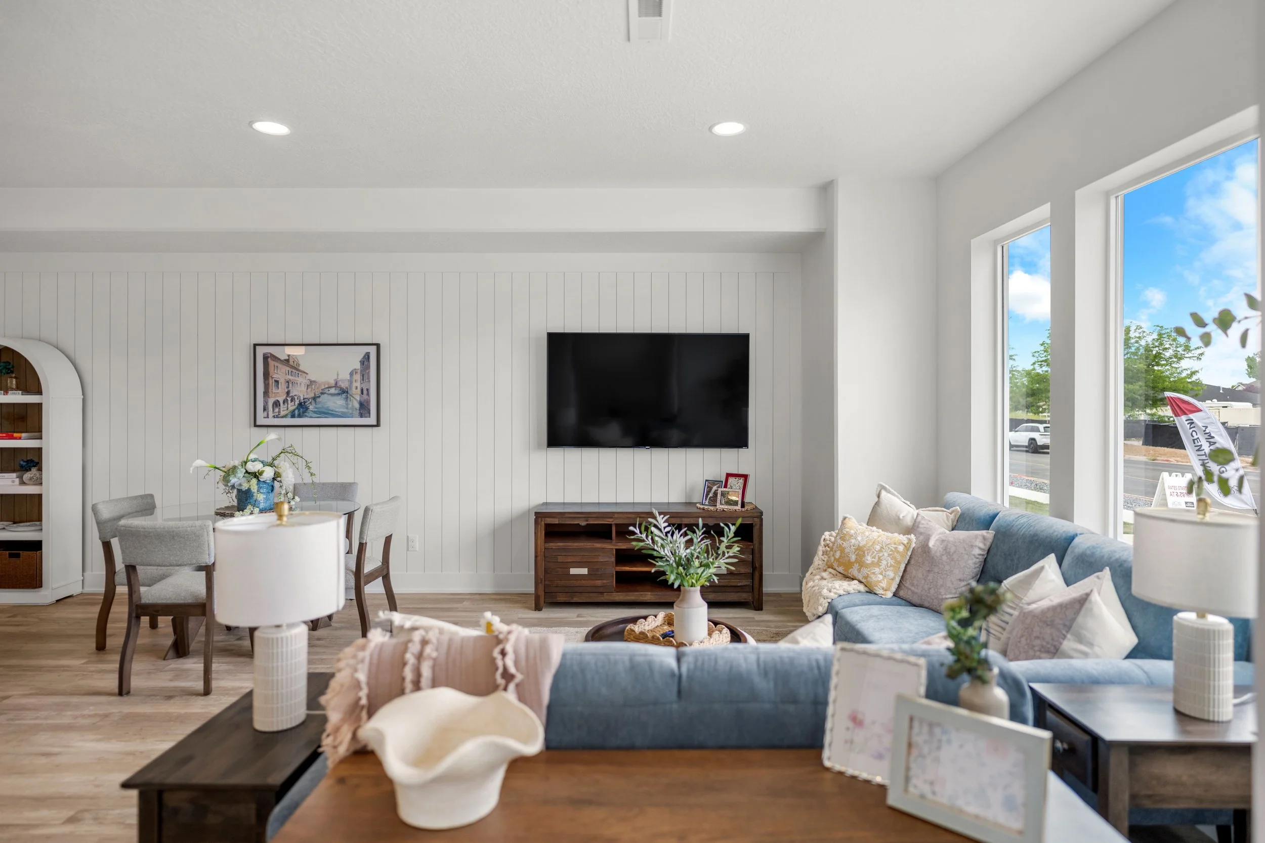 casual living space in modern townhome