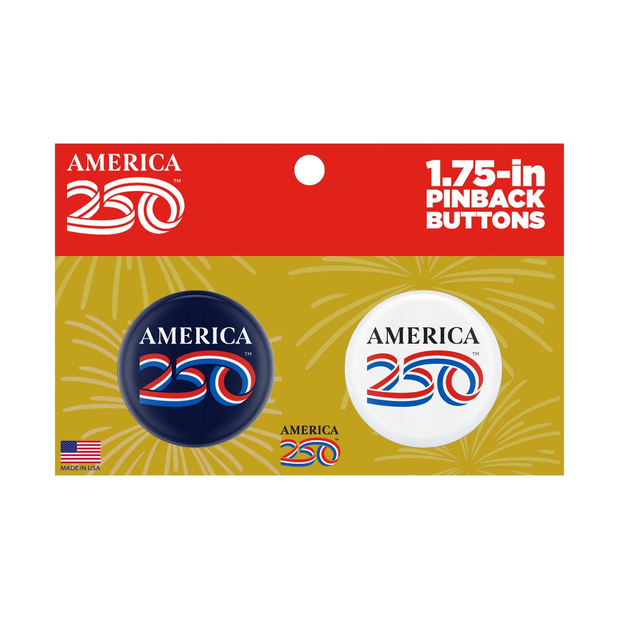 America 250 1.75" Buttons Set of 2 Officially Licensed