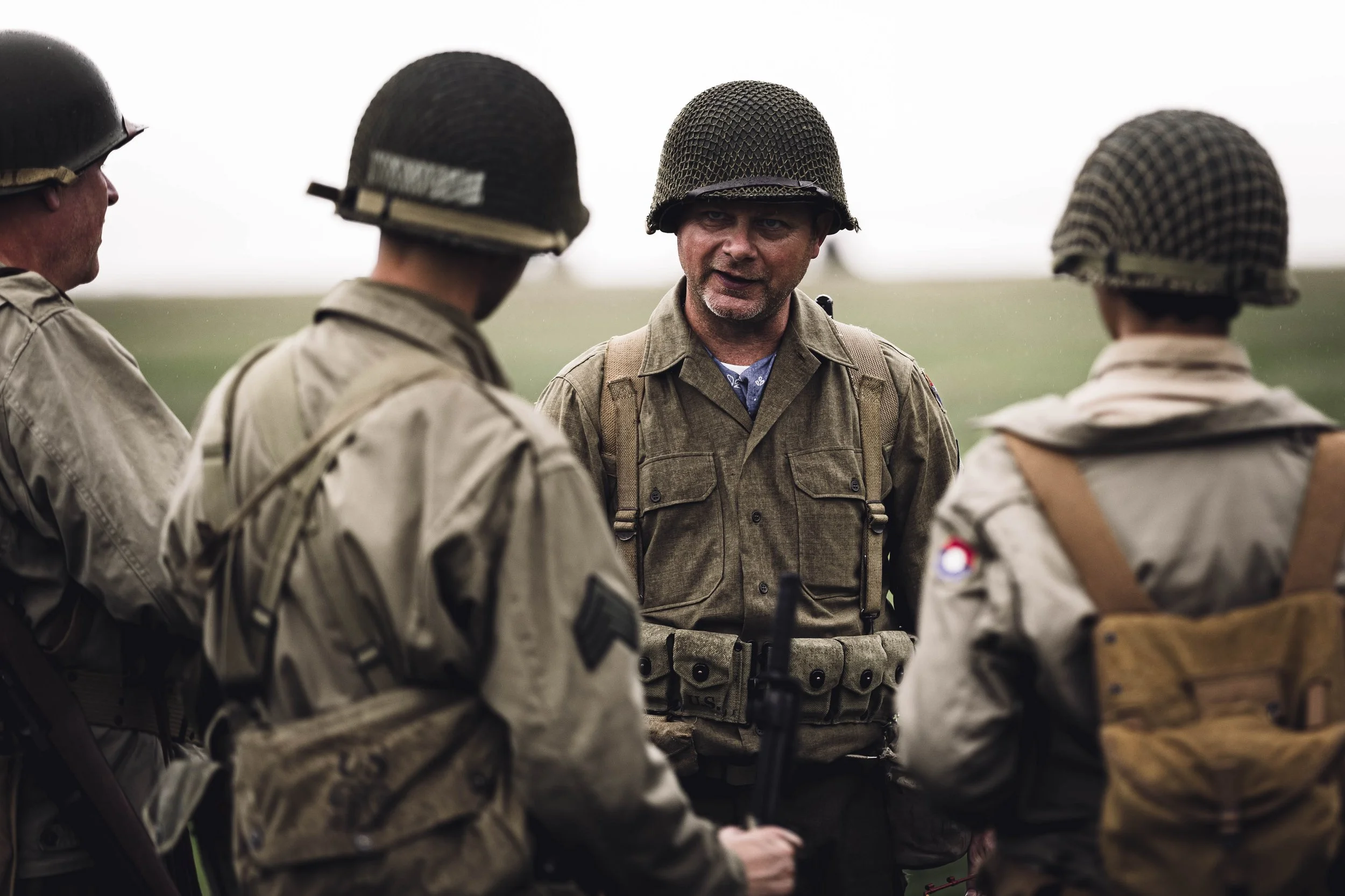 WWII military reenactors in authentic gear at Fort Mott, New Jersey, during the Historic Soldiers Weekend event. Photo by Digital Imageries Photography.