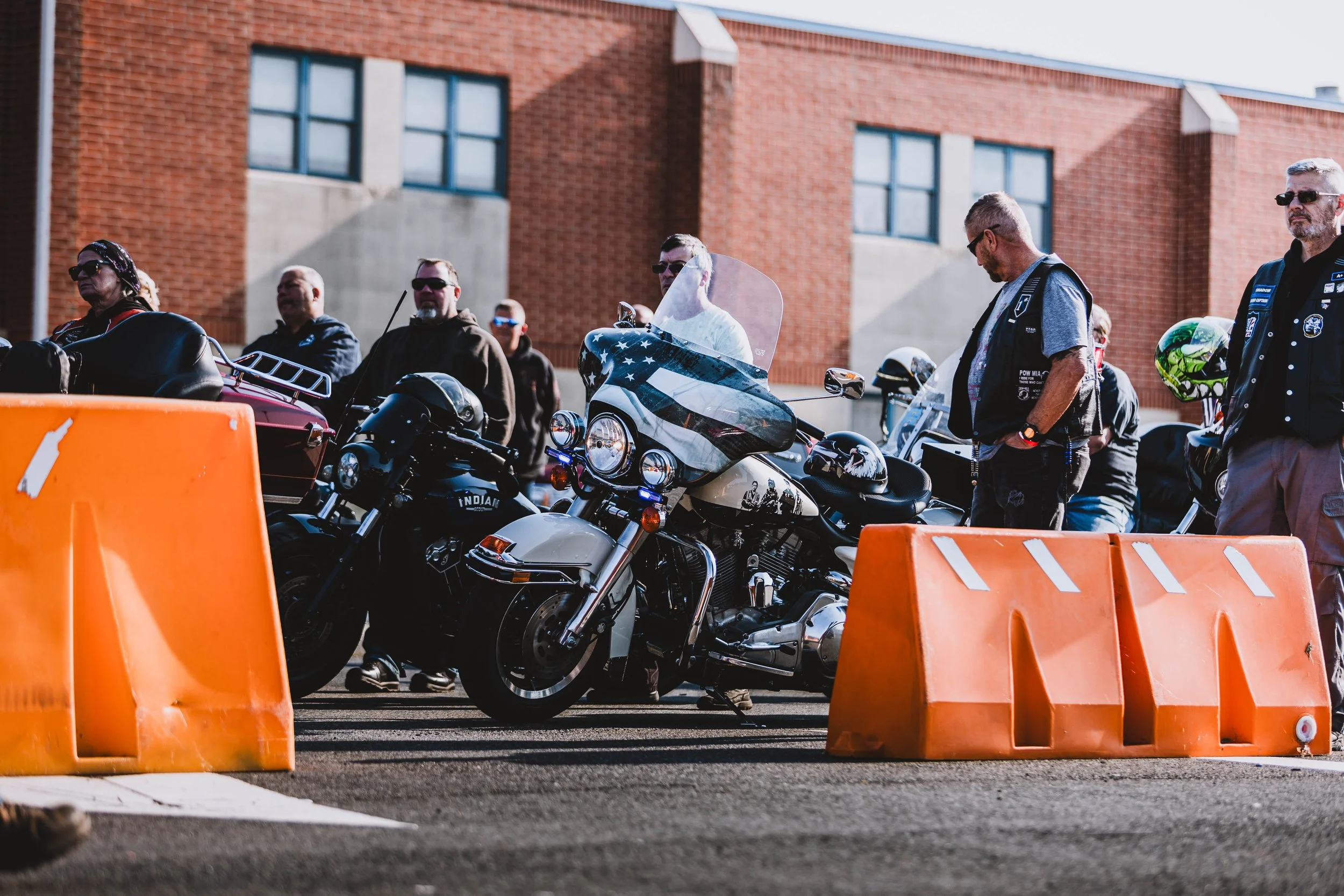 Staging area for the Gloucester County Scholarship Fund charity motorcycle ride.