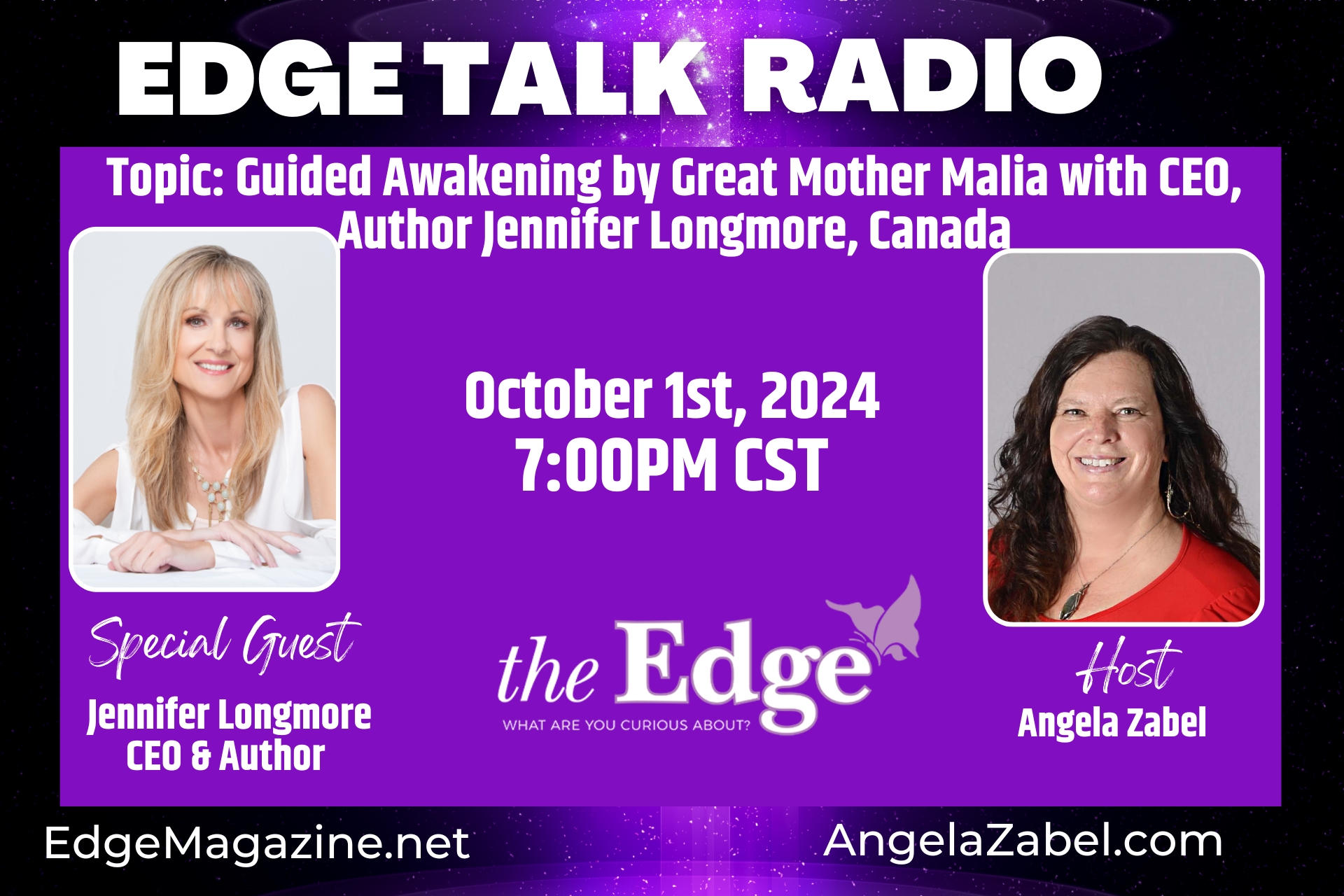 Guided Awakening by Great Mother Malia with CEO, Author Jennifer Longmore, Canada