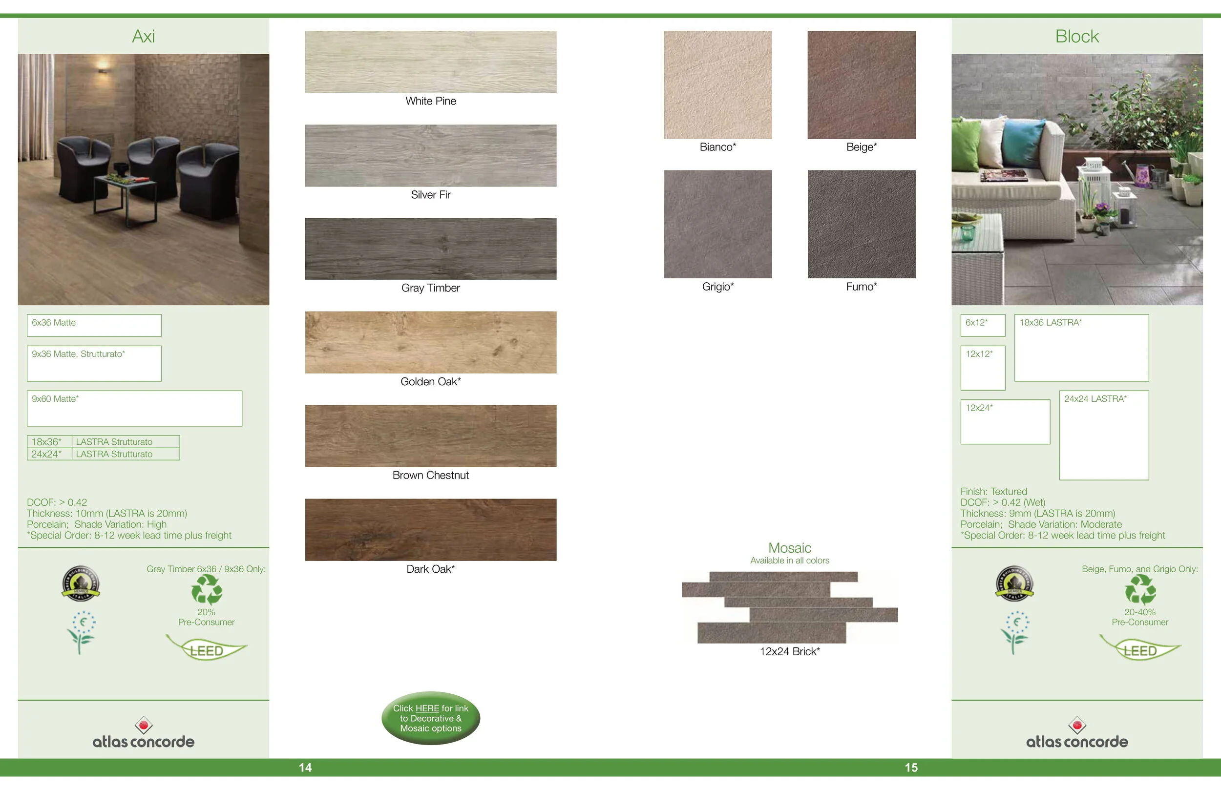 mosaic tile environmentile product catalogue page one
