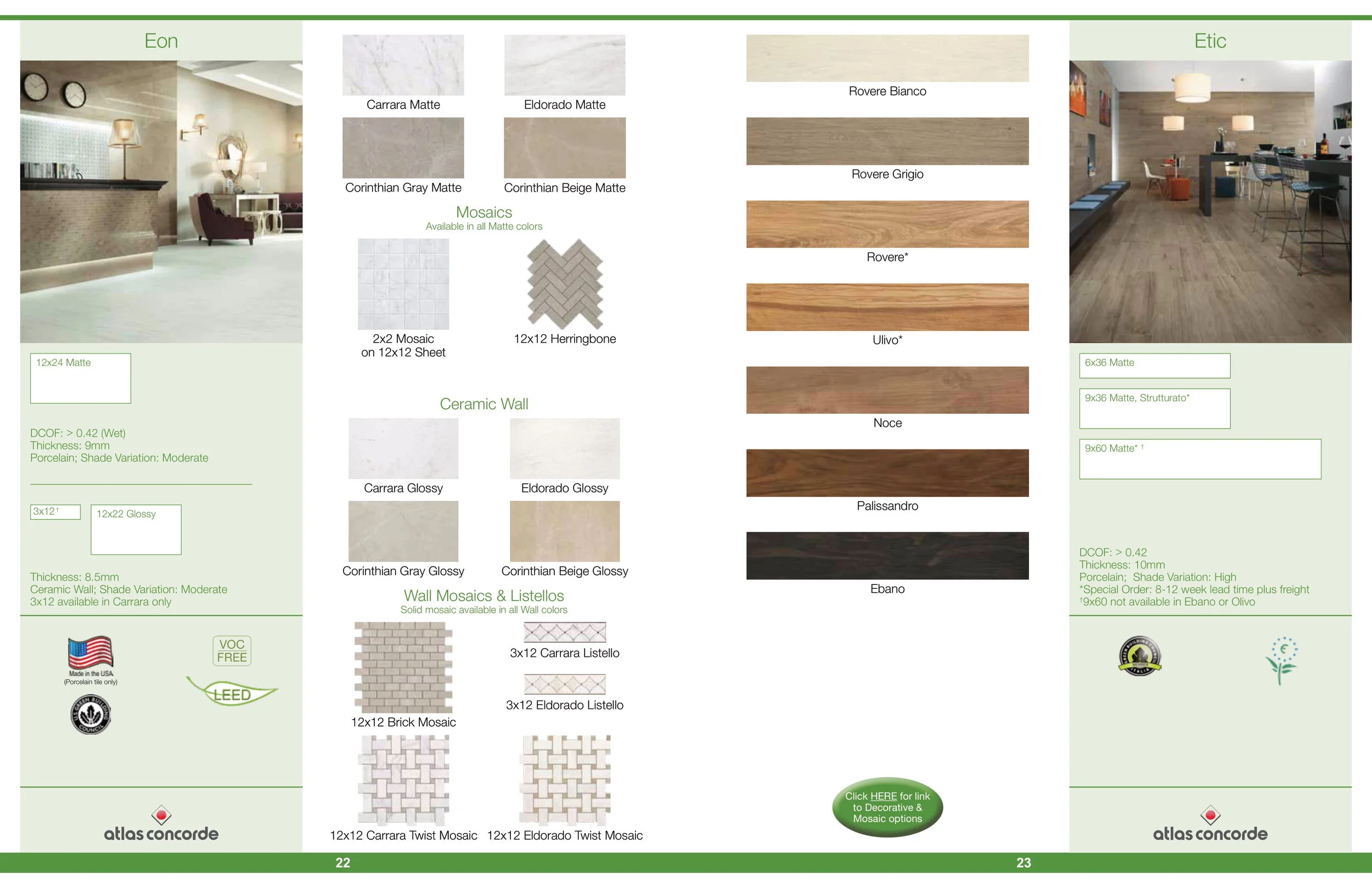 mosaic environmentile product catalogue page two