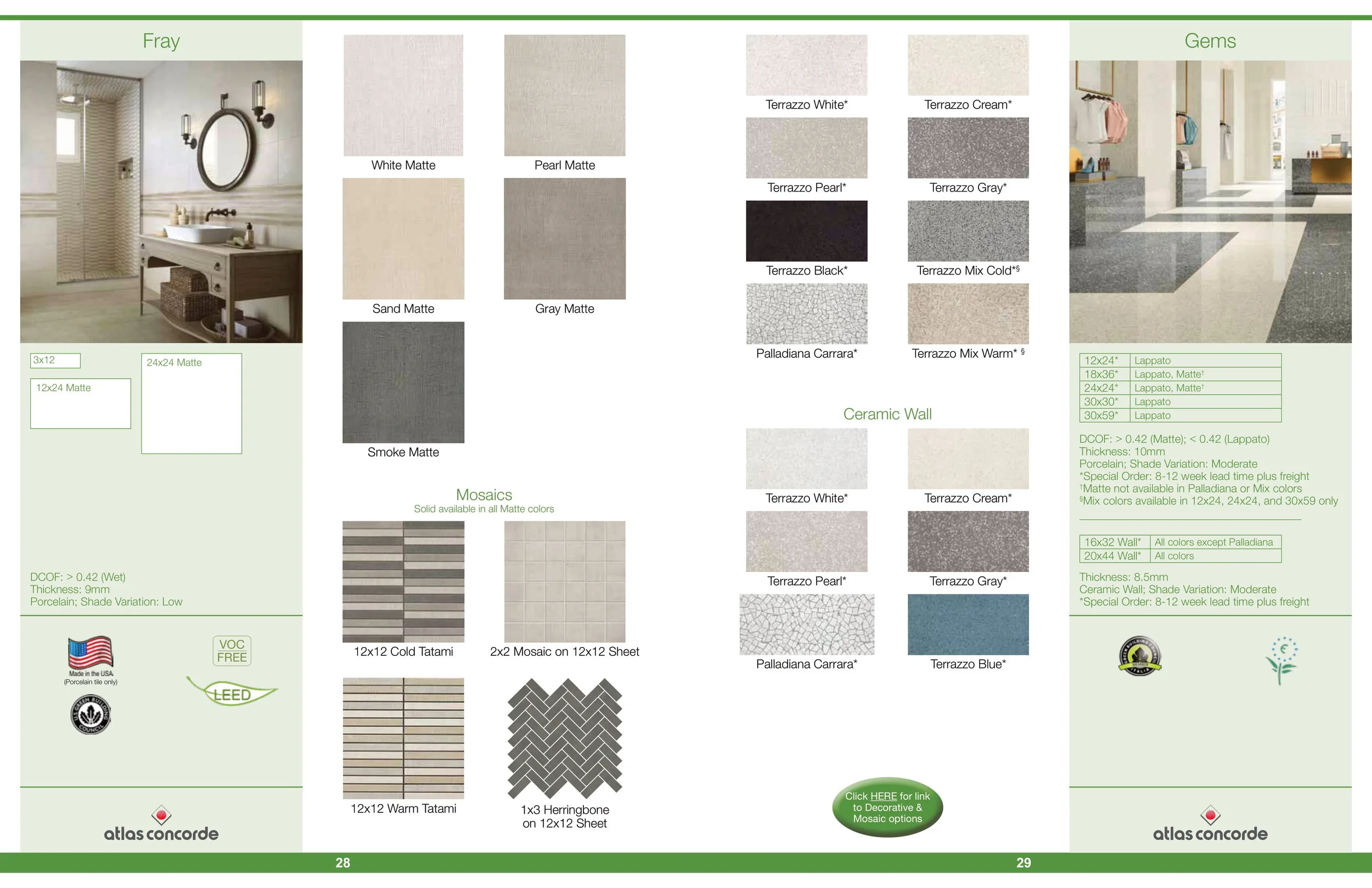 mosaic environmentile product catalogue page three