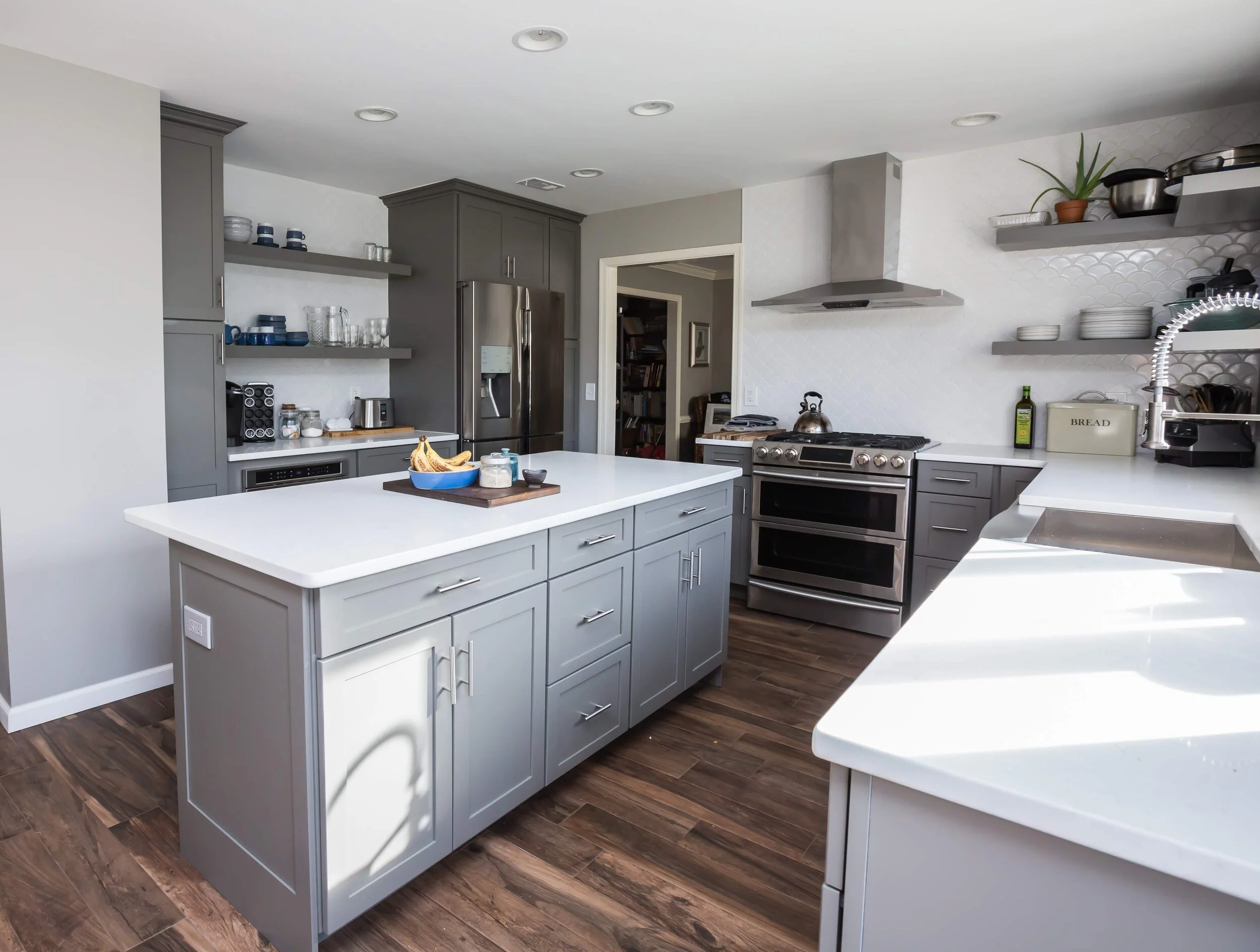 Gray Kitchen Remodel in Fairfax, VA by J & M Tile, Granite and Marble, Inc. project photo