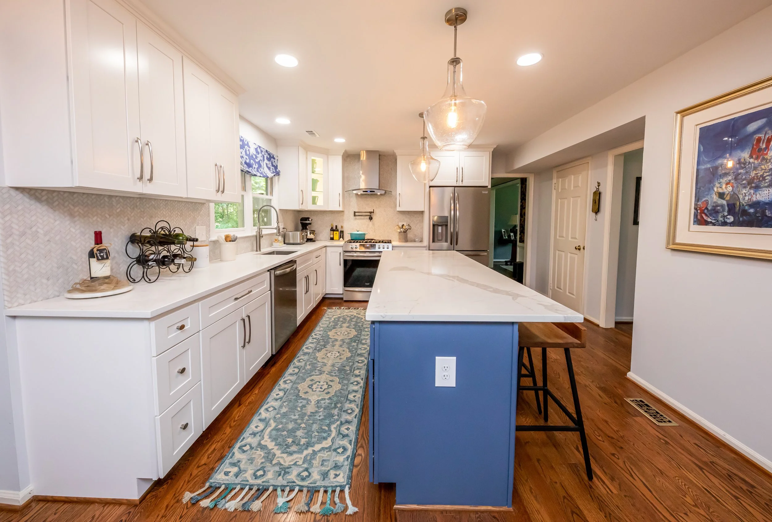 white lamp lit kitchen remodeling project woodbridge virginia