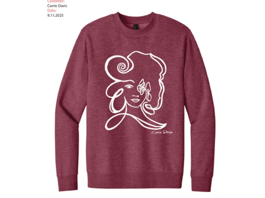 Light Berry Lady Face Crewneck