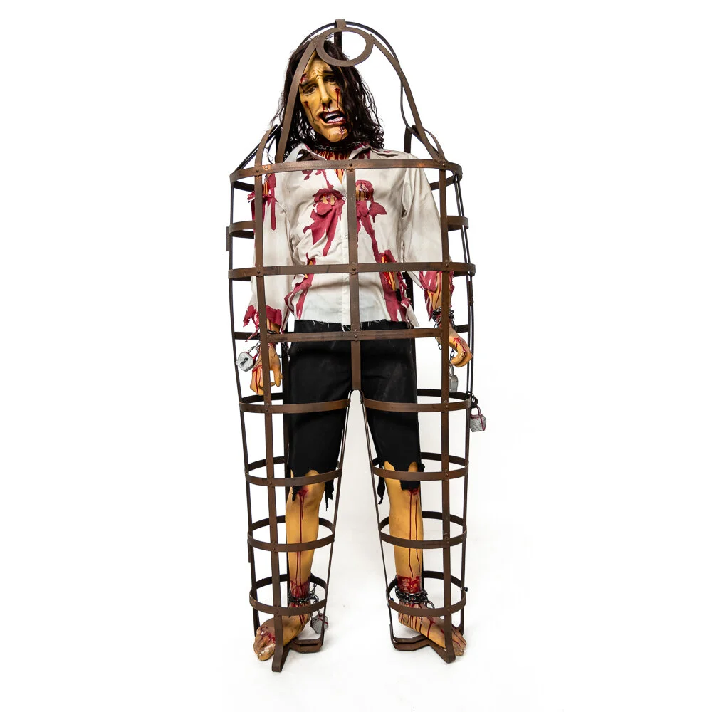Human Torture Cage with Victim