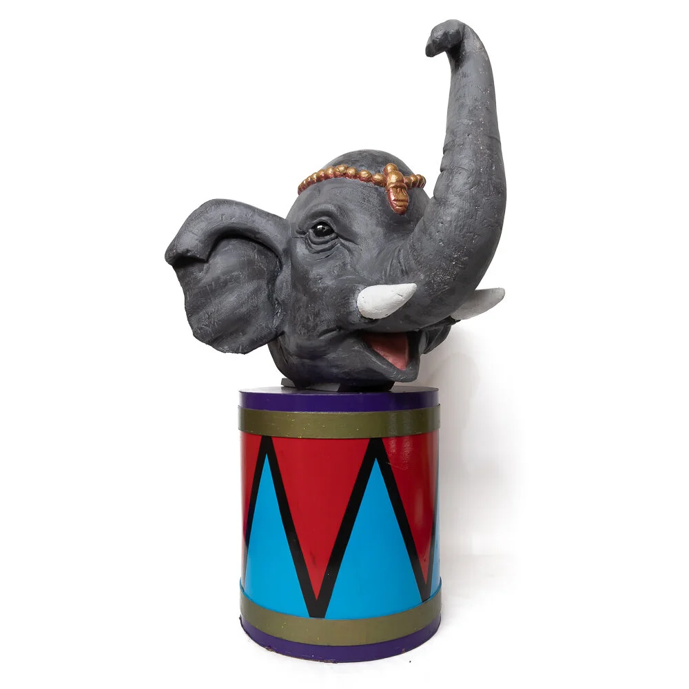 Elephant Head on Drum