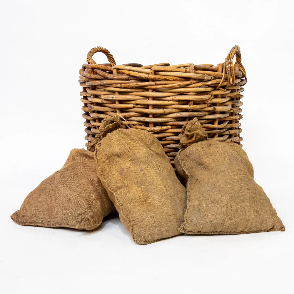 Basket of 8 Hessian Sacks