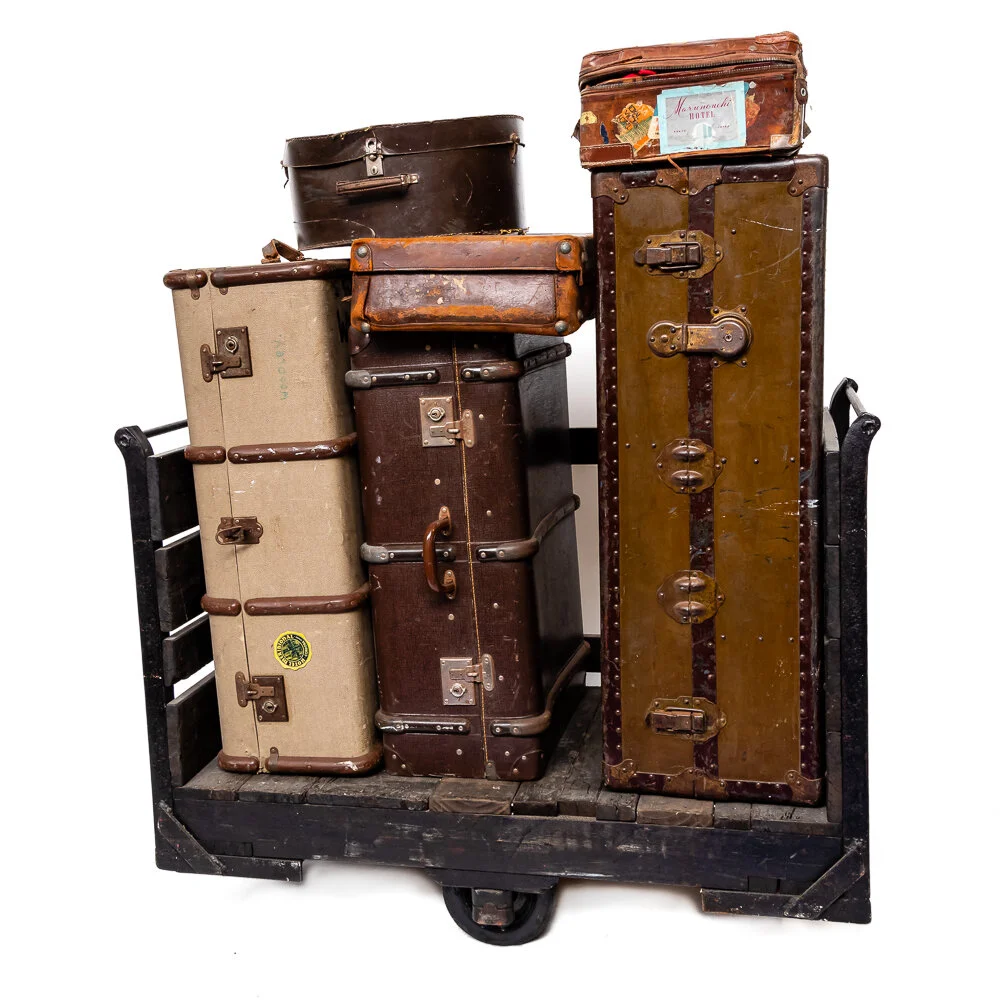 Trolley of travel trunks &amp; bags