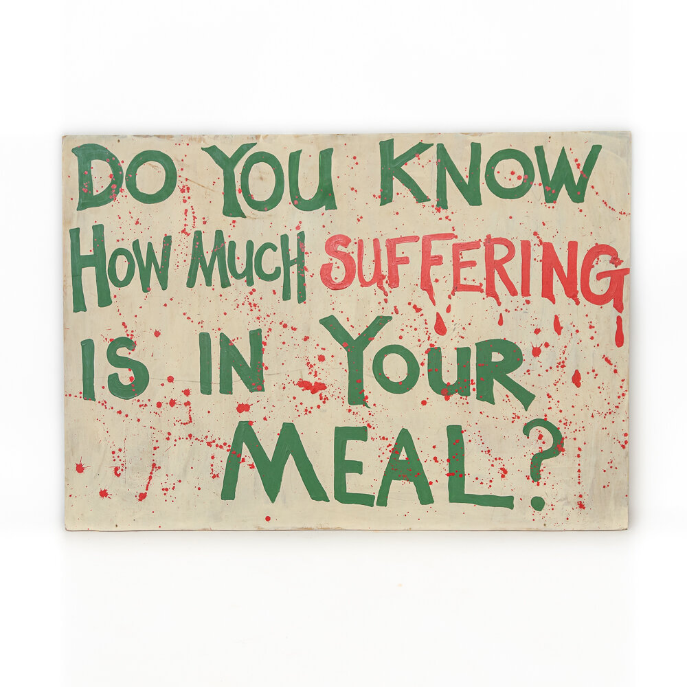 Protestor Sign - Suffering