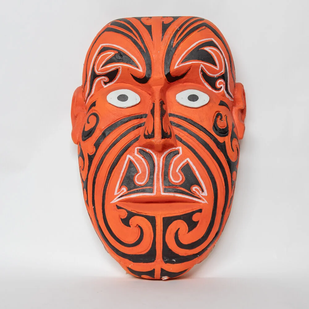 Large Tribal Face - Orange 