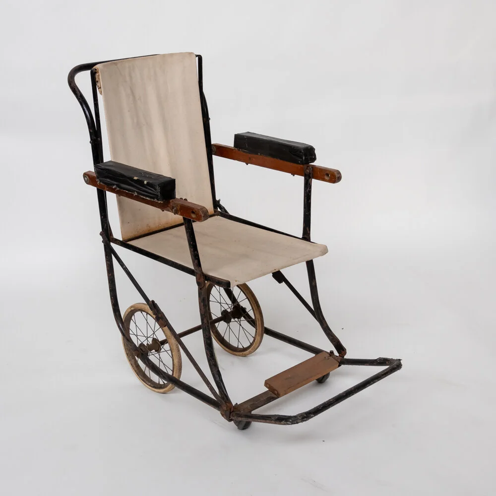White canvas wheel chair