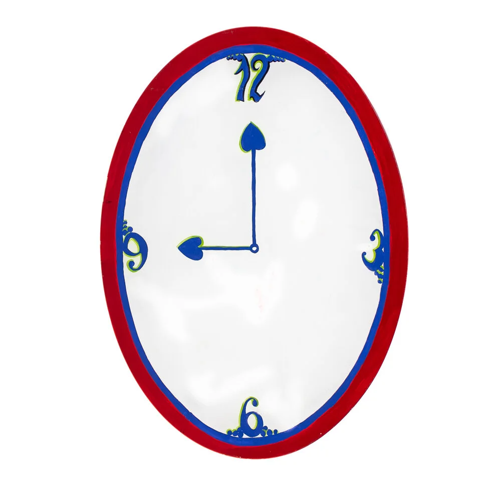 Red Oval Clock