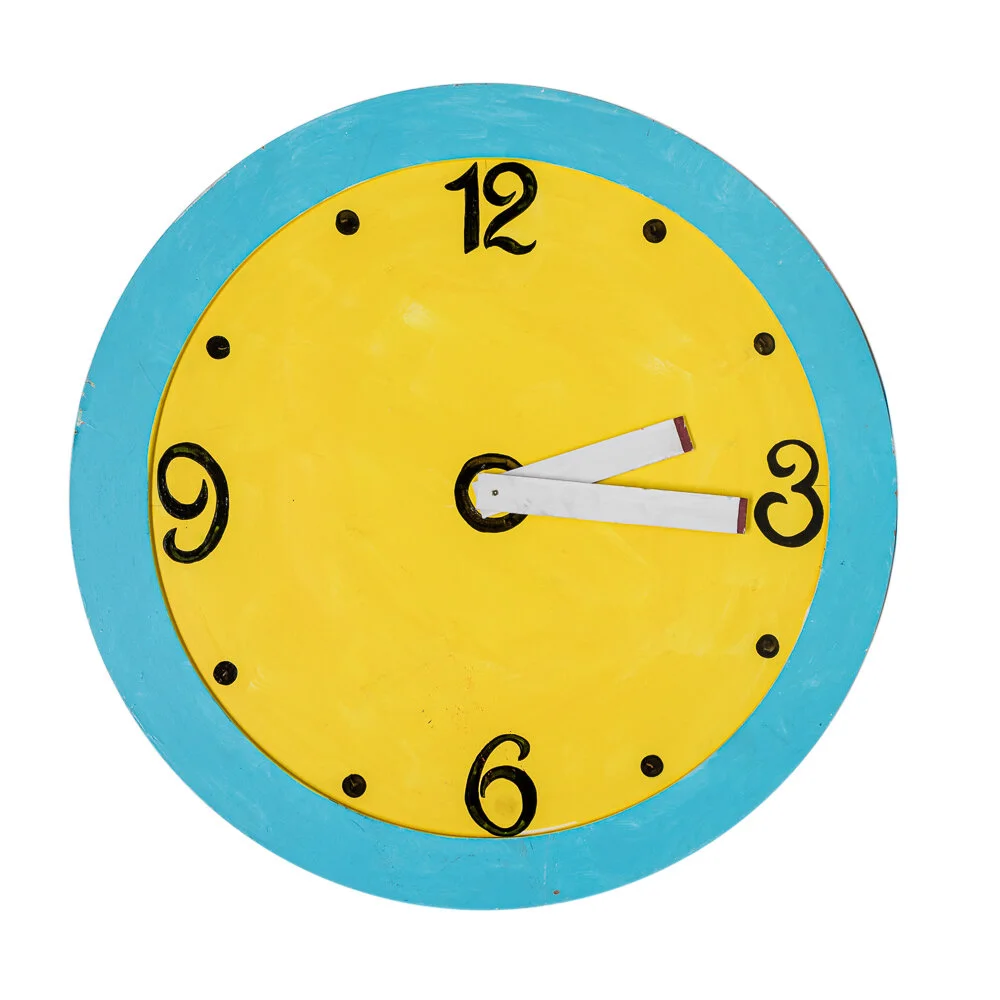 Yellow &amp; blue Clock