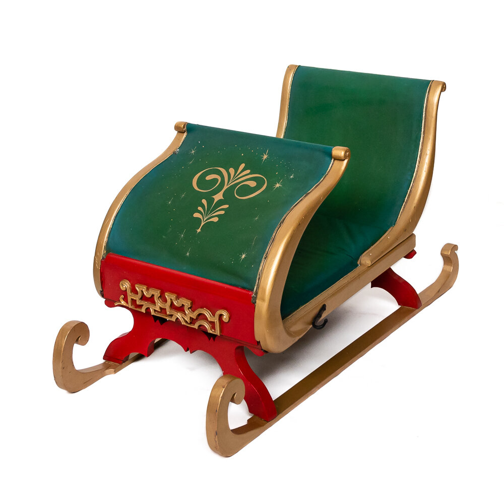 Santas Sleigh - Green and Gold