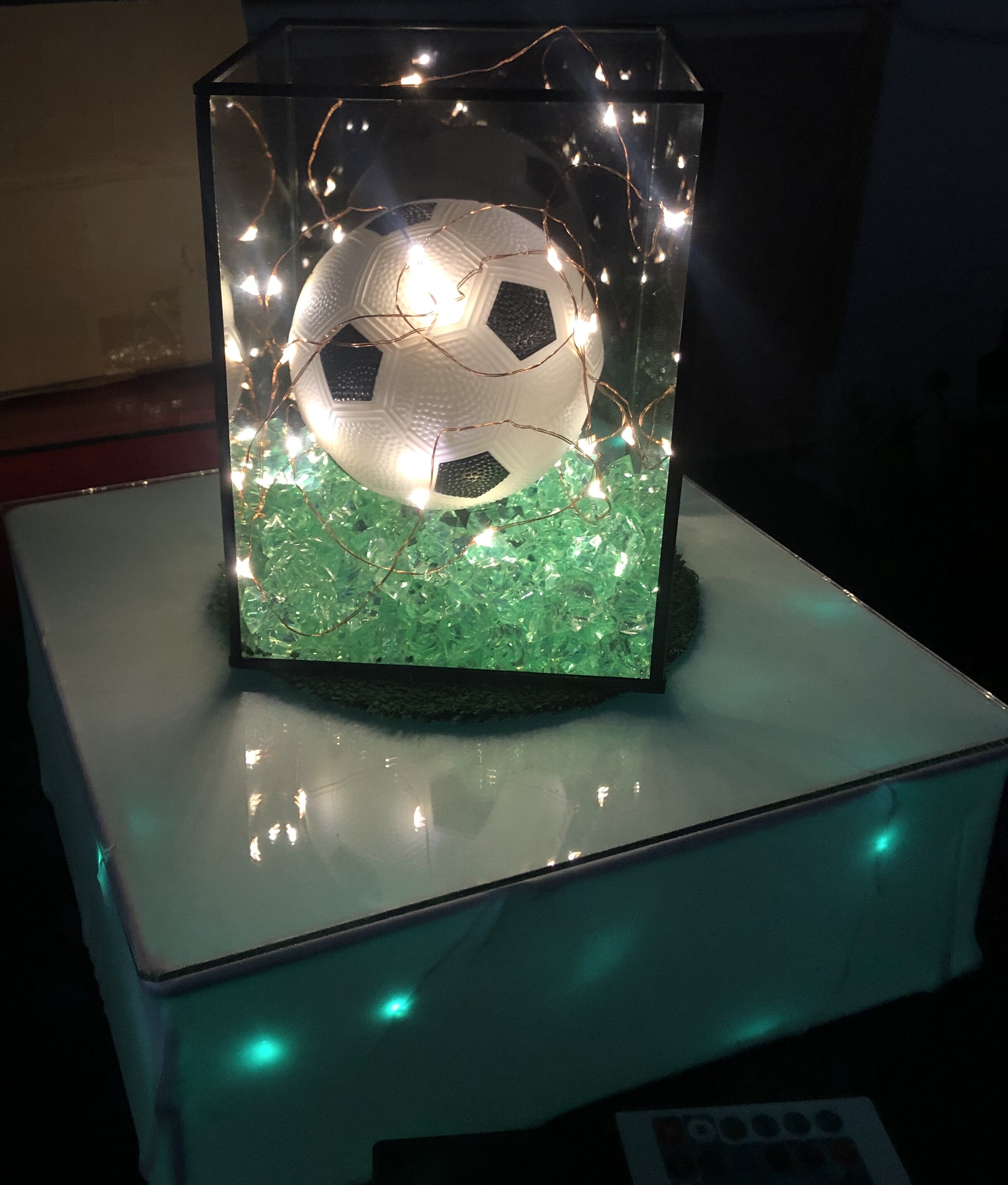 Soccor Ball in Box - Green &amp; White