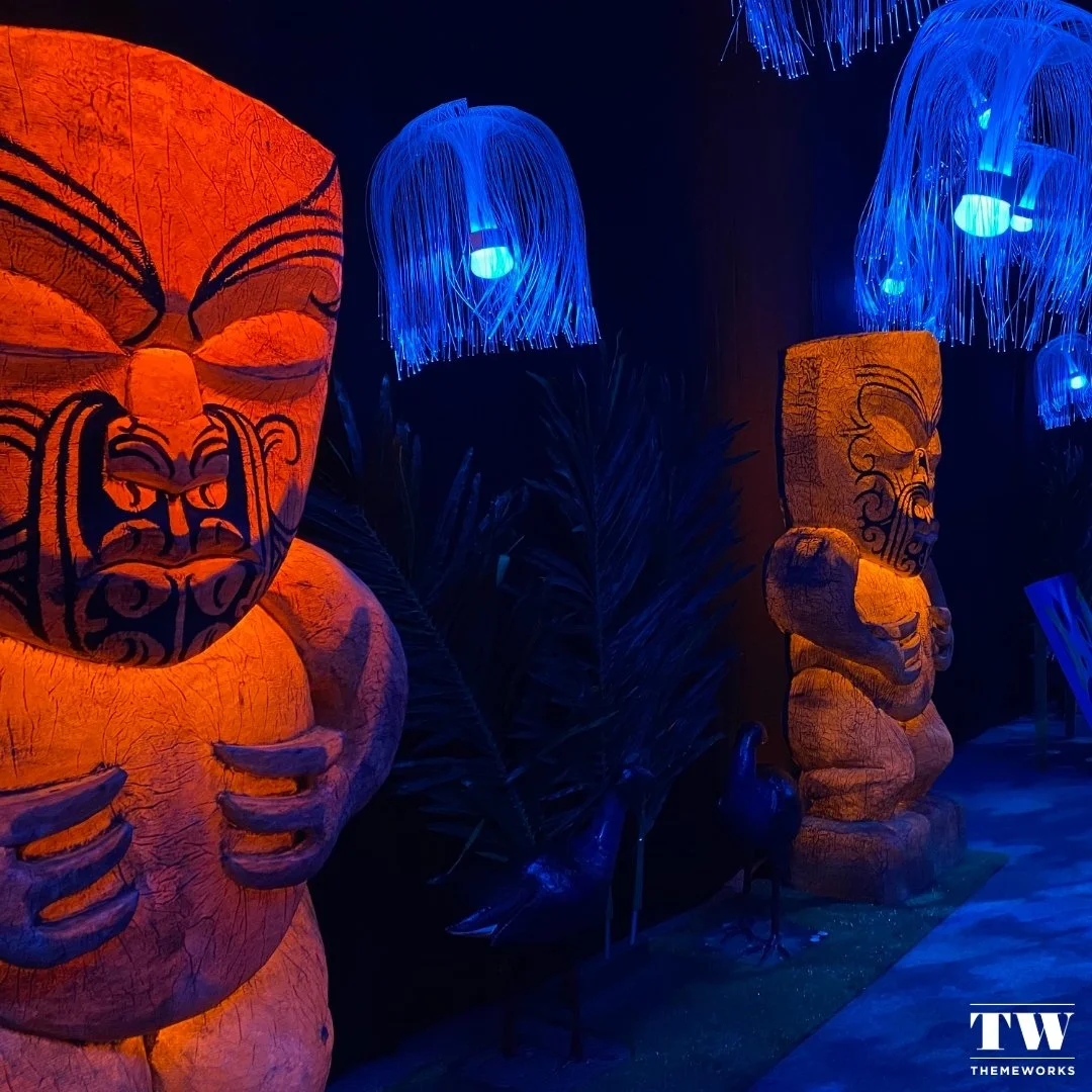 The right atmosphere changes everything. Our fibreglass tikis and jellyfish lights are designed for large-scale indoor events and celebrations; bringing a sense of wonder and vibrance that guests genuinely notice.