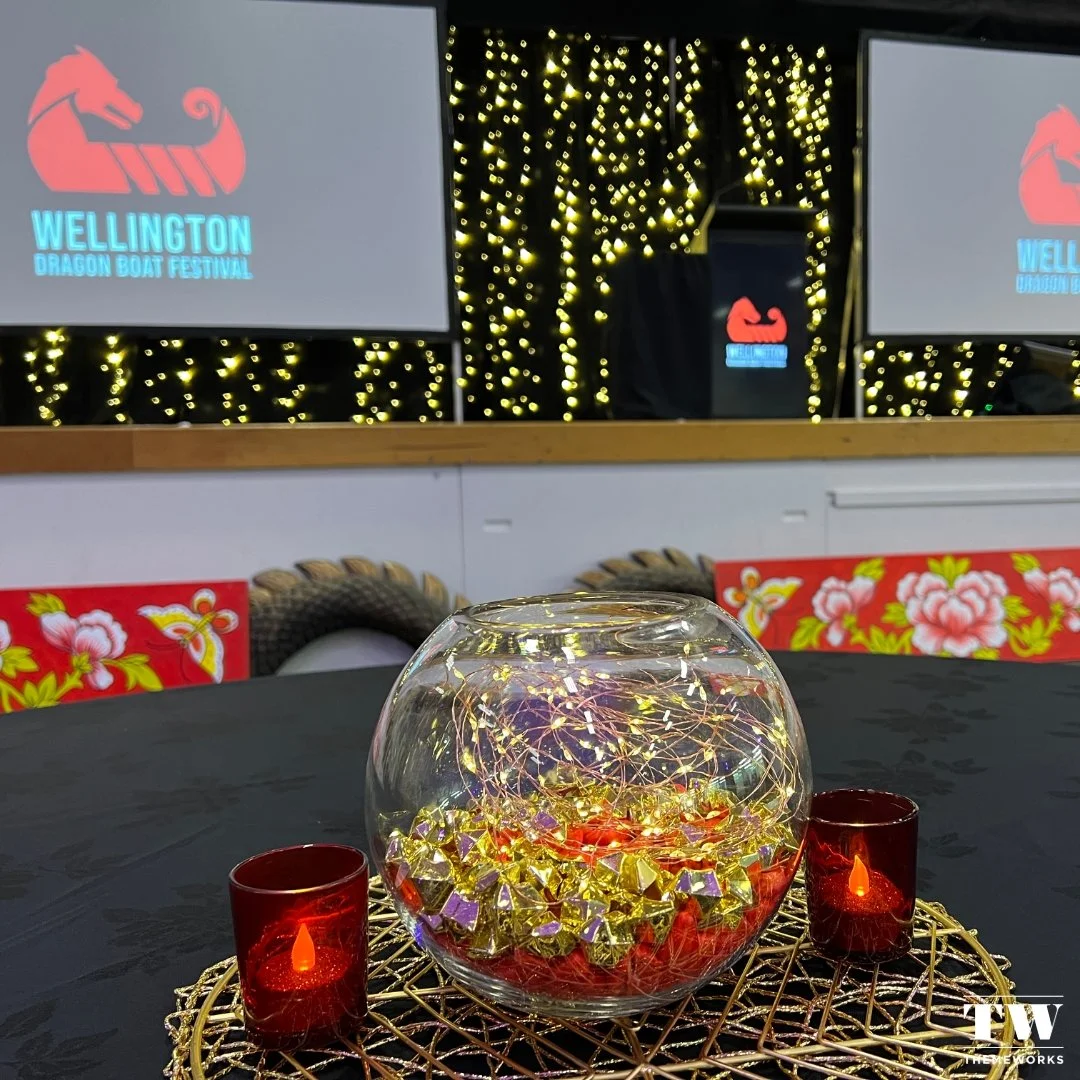 #TBT to a vibrant and enchanting setup for the Wellington Dragonboat Festival prizegiving at Pipitea Marae! 🌟 Traditional and modern paper lanterns, bespoke centrepieces and lighting came together to transform this spacious Wellington venue into a n
