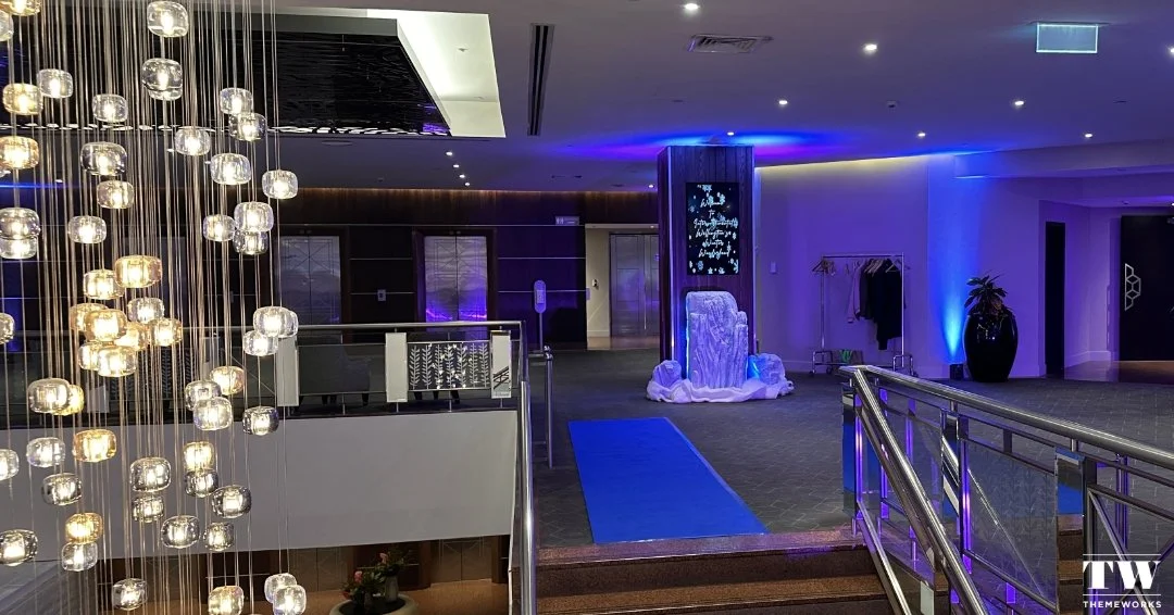 From the lobby to the ballroom, a full Winter Wonderland. ❄️

White drape, snowflake projections, ice props, and candlelight on mirror bases. The Lambton Ballroom at @interconwlg transformed for the Winter Wonderland MICE event this July.
This space 