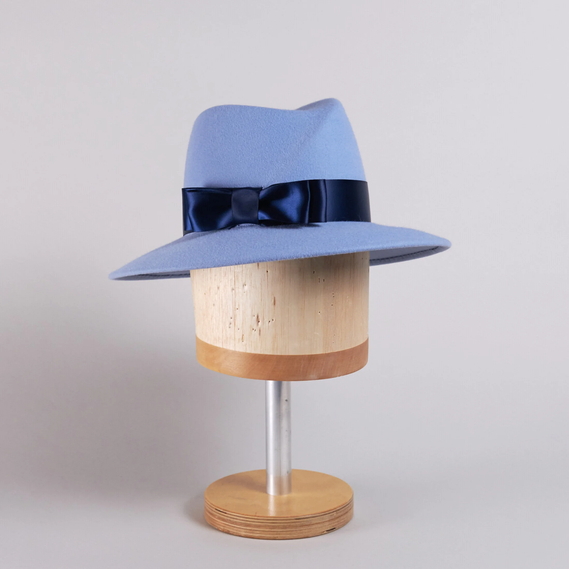 BaBy Blue fedora Atlanta - Wide Brim Fedora Hat - Light Blue – Dope Headwear main image 4